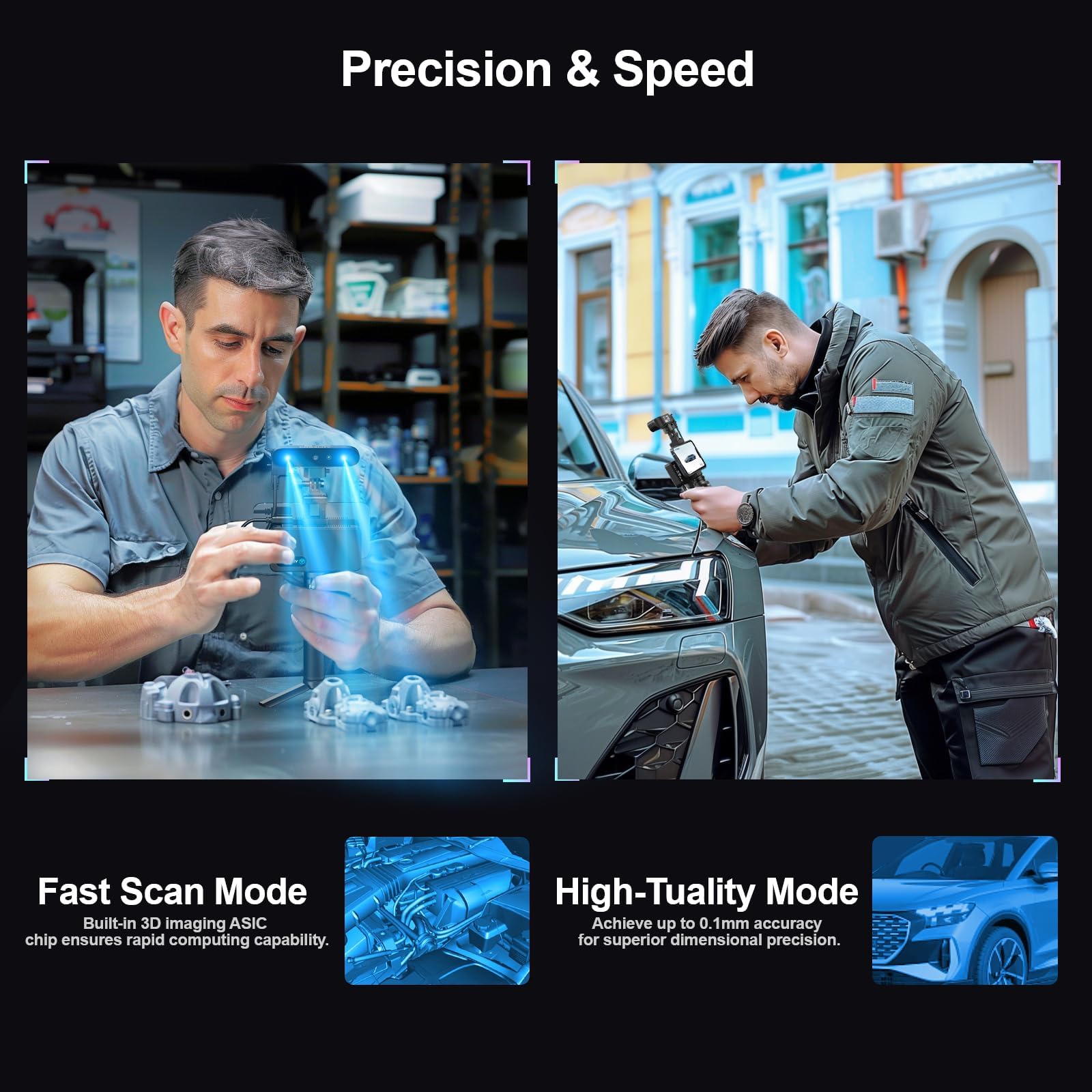 Creality CR-Scan Ferret Pro 3D Scanner for 3D Printing, Upgrade Wireless Handheld Scanner with WiFi 6 Bridge, Anti-Shake Tracking, 30FPS Fast Full Color Scan, 0.1mm Accuracy for iOS/Android & PC