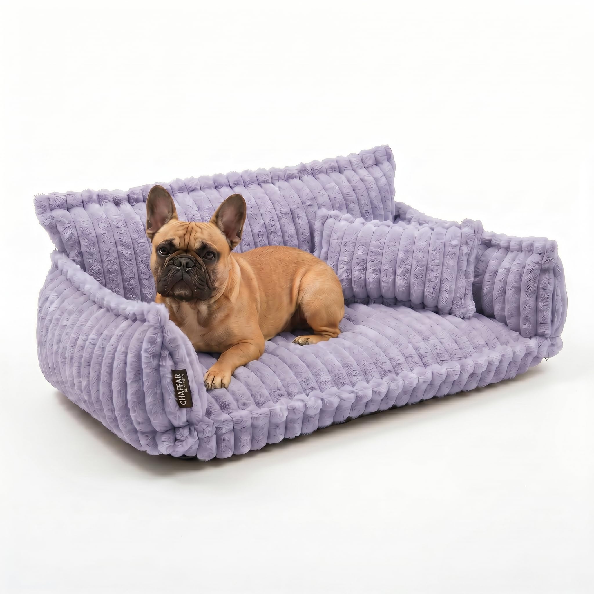 Katzensofa Chaffar | Katzenbett Hundebett Hundesofa | Orthopädische Matratze | Moderner Stil | Cord-Design Größen (Lichtgrau, M (80cm))