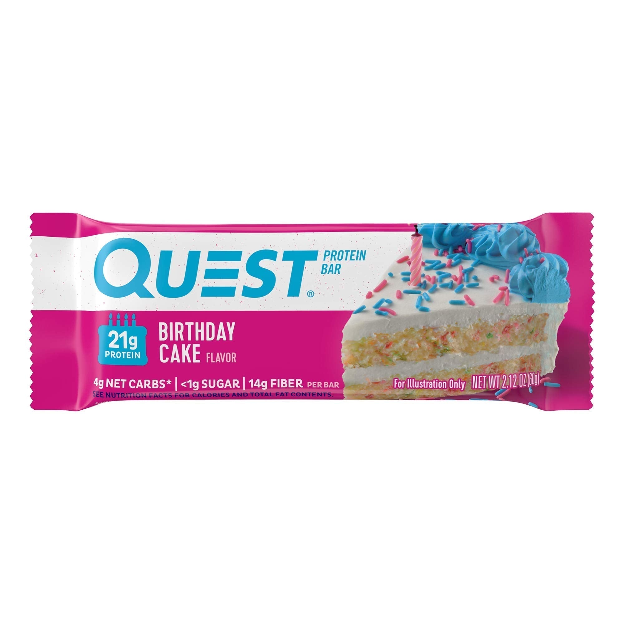 Quest Nutrition Chocolate Chip Dough Cookie Protein Bars, 21g Protein, 1g Sugar, 4g Net Carbs, High Fiber, Gluten Free, Keto-Friendly, 12 Count