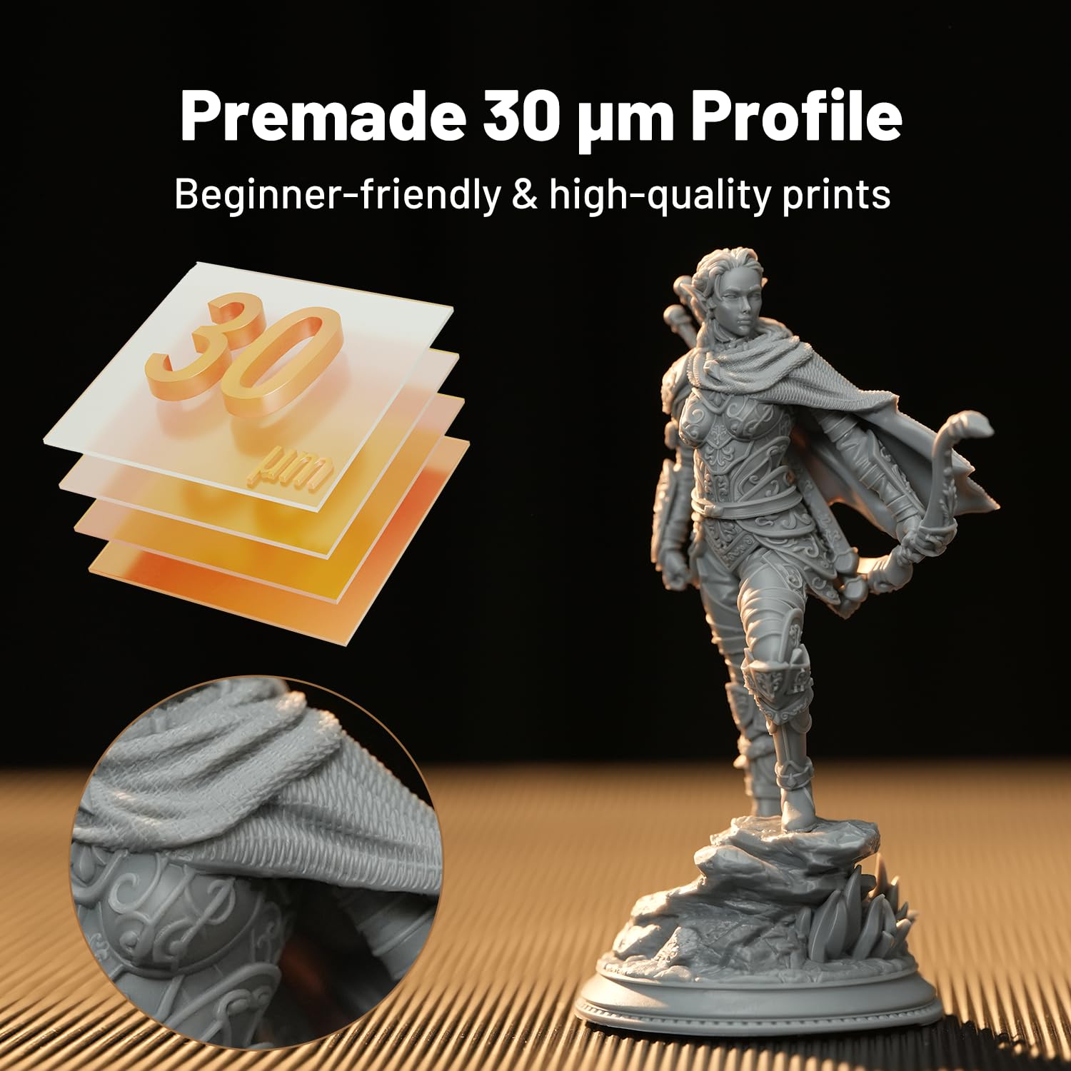 Heygears Reflex RS Turbo Resin 3D Printer with Amber Screen, High Contrast Ratio of 566:1, Delivering ±2μm High Precision and 4.5s/Layer High Speed, C5 Industrial Z-Axis and Auto Leveling