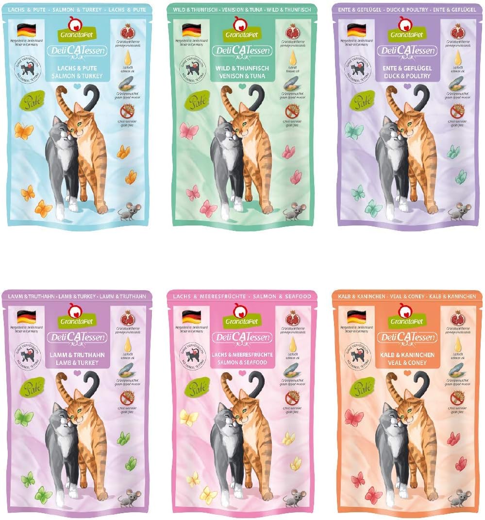 GranataPet DeliCatessen Huhn PUR, Nassfutter für Katzen, Futter ohne Getreide & ohne Zuckerzusätze, Katzenfutter mit hohem Fleischanteil & hochwertigen Ölen, 6 x 400 g