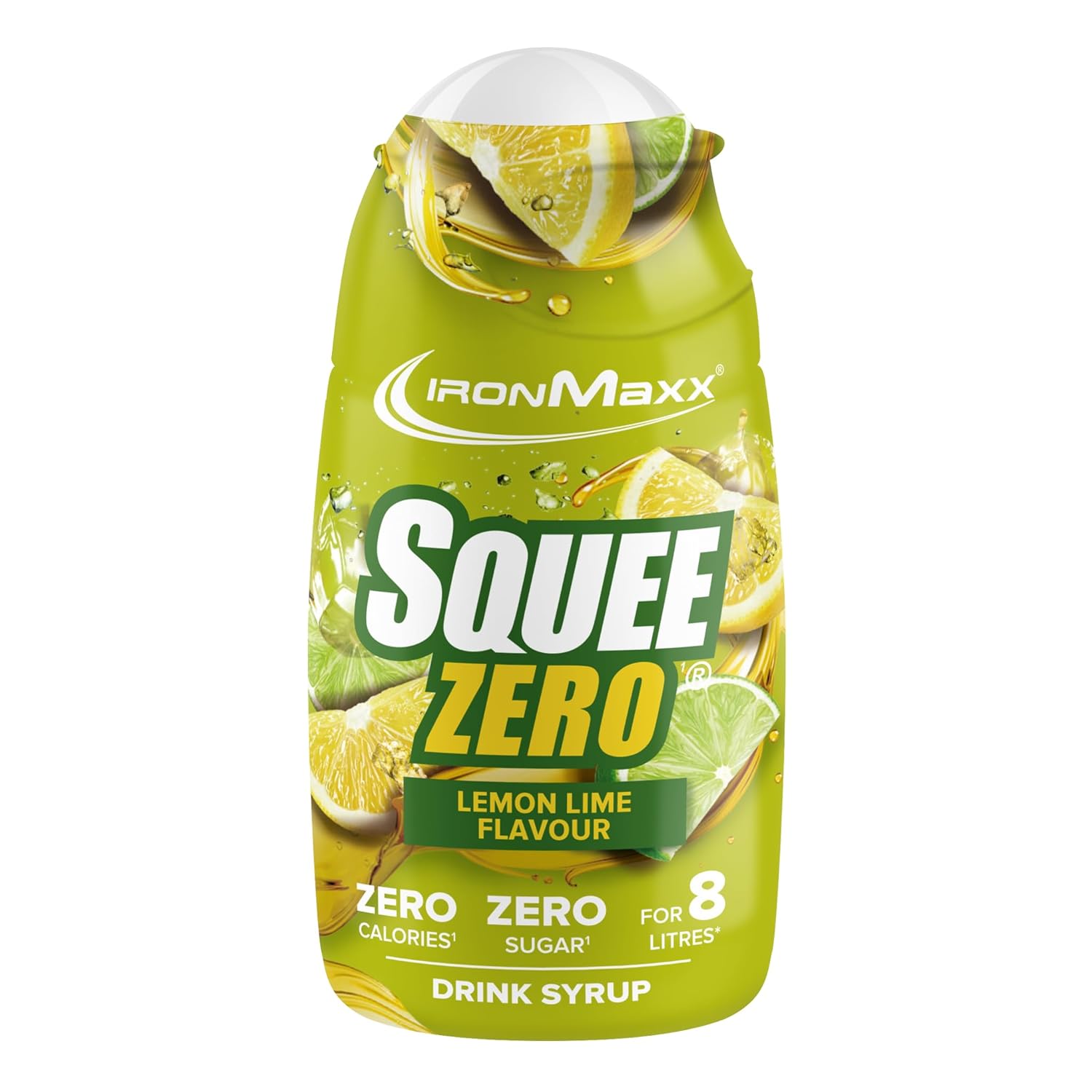 IronMaxx SqueeZero - Raspberry 65ml | Sirup, Erfrischendes Geschmackserlebnis für 8 Liter, Zuckerfrei und Kalorienfrei in 100ml verzehrfertigem Getränk