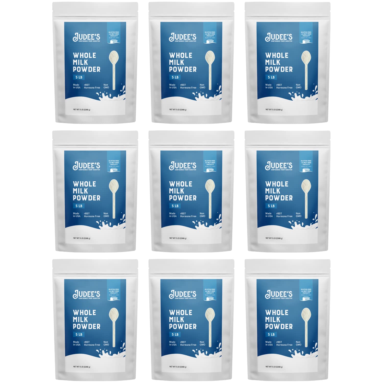 Judee's Gluten Free Whole Milk Powder - Versatile Powdered Milk for Baking - Shelf Stable Dry Mix for Long-Term Storage - 40 oz, Pack of 1