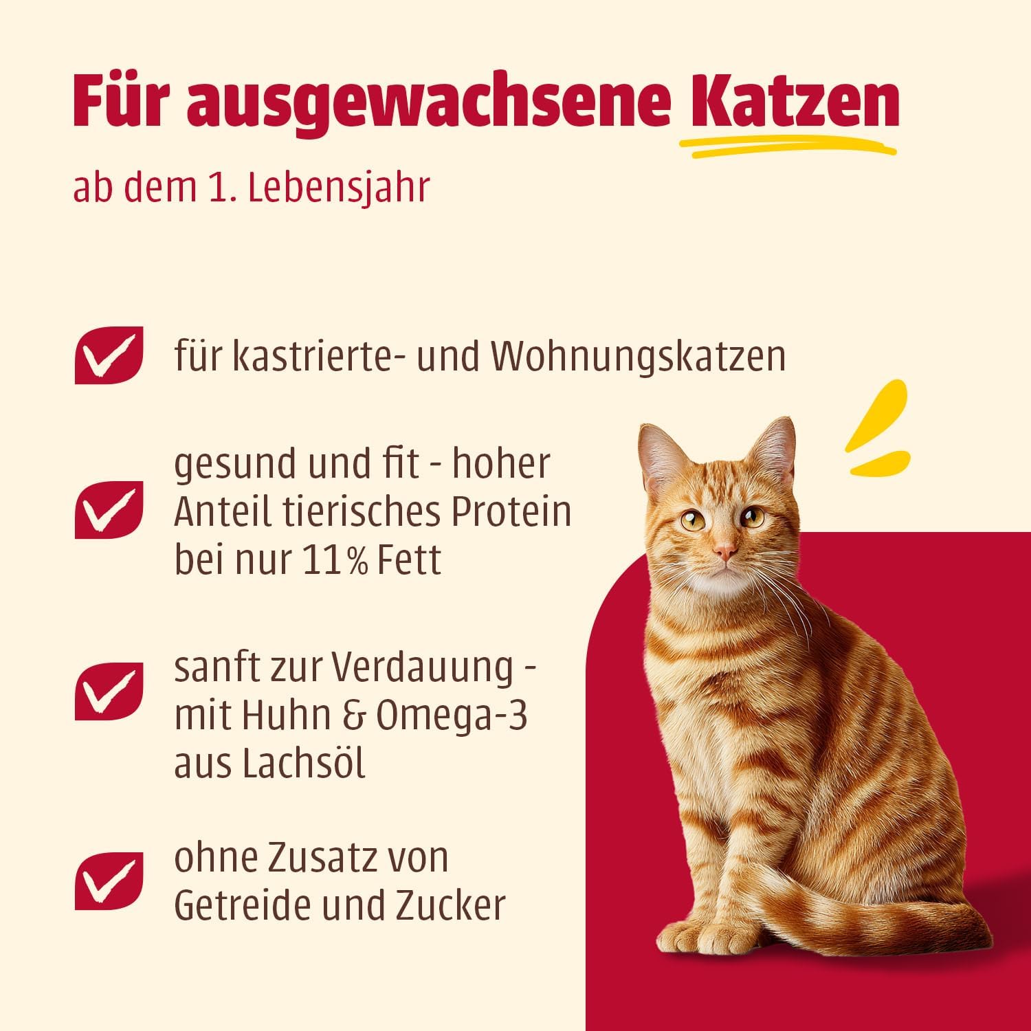 animonda Carny Katzen Trockenfutter Huhn und Rind (1 x 1,75 kg), Trockenfutter für ausgewachsene Katzen ohne Zucker und Getreide, mit frischem Hühnerfleisch und Rinderprotein