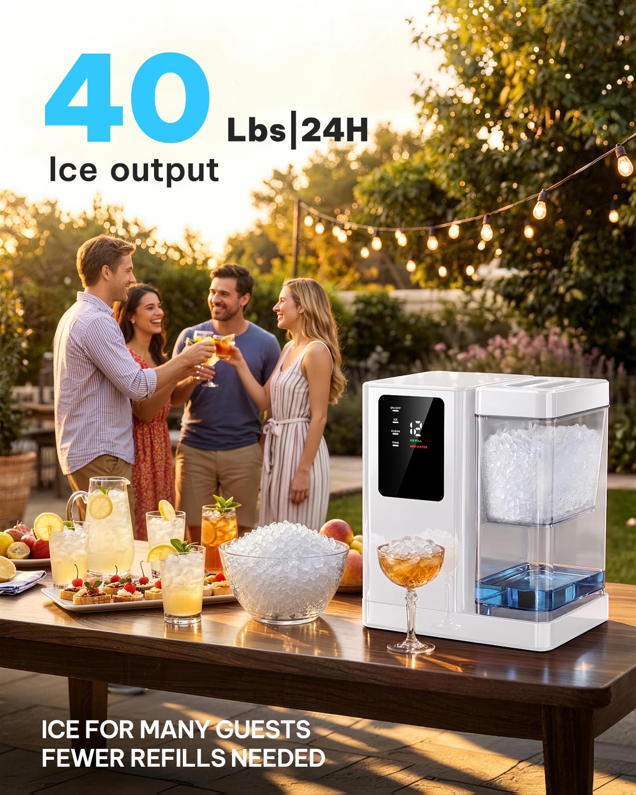 Nugget Ice Maker Countertop, Silonn Chewable Pellet Ice Machine with Self-Cleanin Function, 36lbs/24H Portable Ice Makers for Home Kitchen Officce, Black