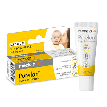 Medela Purelan Lanolin Brustwarzensalbe 37 g – Schnelle Linderung bei beanspruchten Brustwarzen und trockener Haut