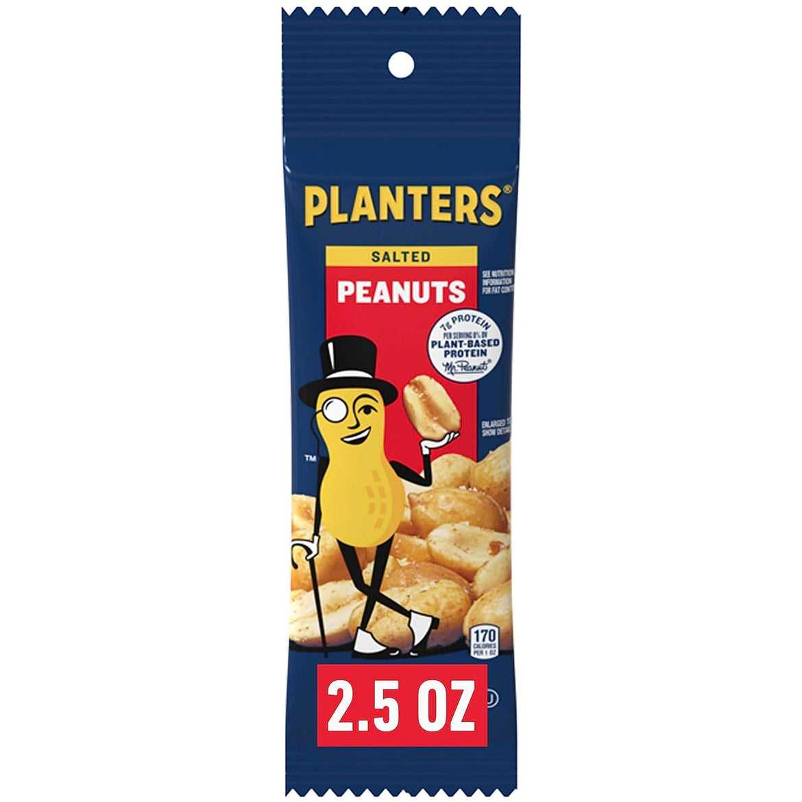 PLANTERS Salted Peanuts, 2.5 oz, 15-Pack, Snack Nuts