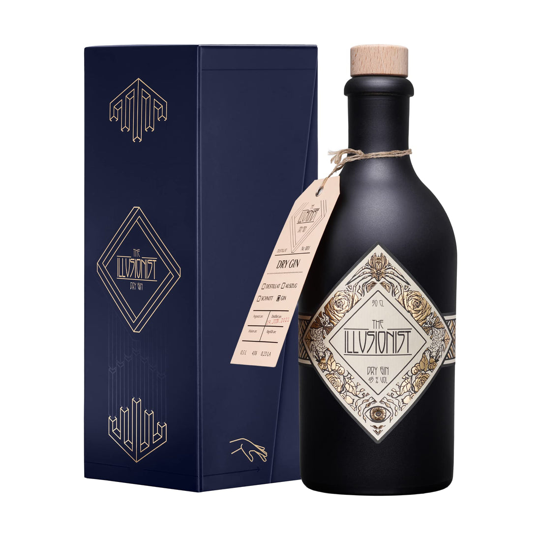 The Illusionist Dry Gin | Der Farbwechsel Gin | 16 Premium Botanicals | Floral & Fruchtig | 45% Vol. | 500ml