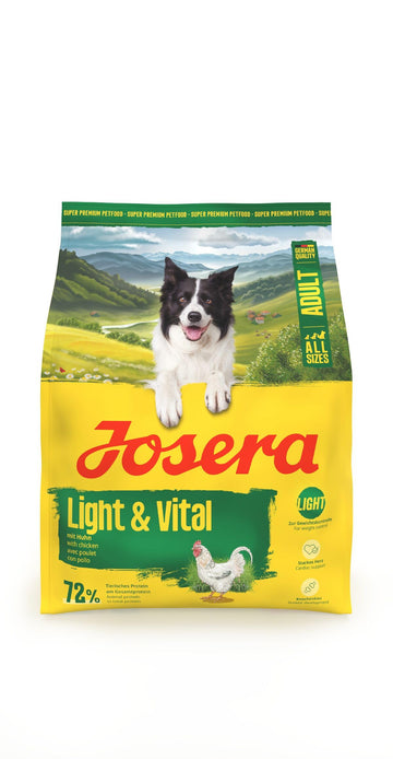 JOSERA Adult Light & Vital Huhn (1 x 12,5 kg) | Premium Trockenfutter für ausgewachsene Hunde | mit Erbse | wenig Fett & viel Protein zur Gewichtskontrolle | leicht verdaulich | weizenfrei |1er Pack