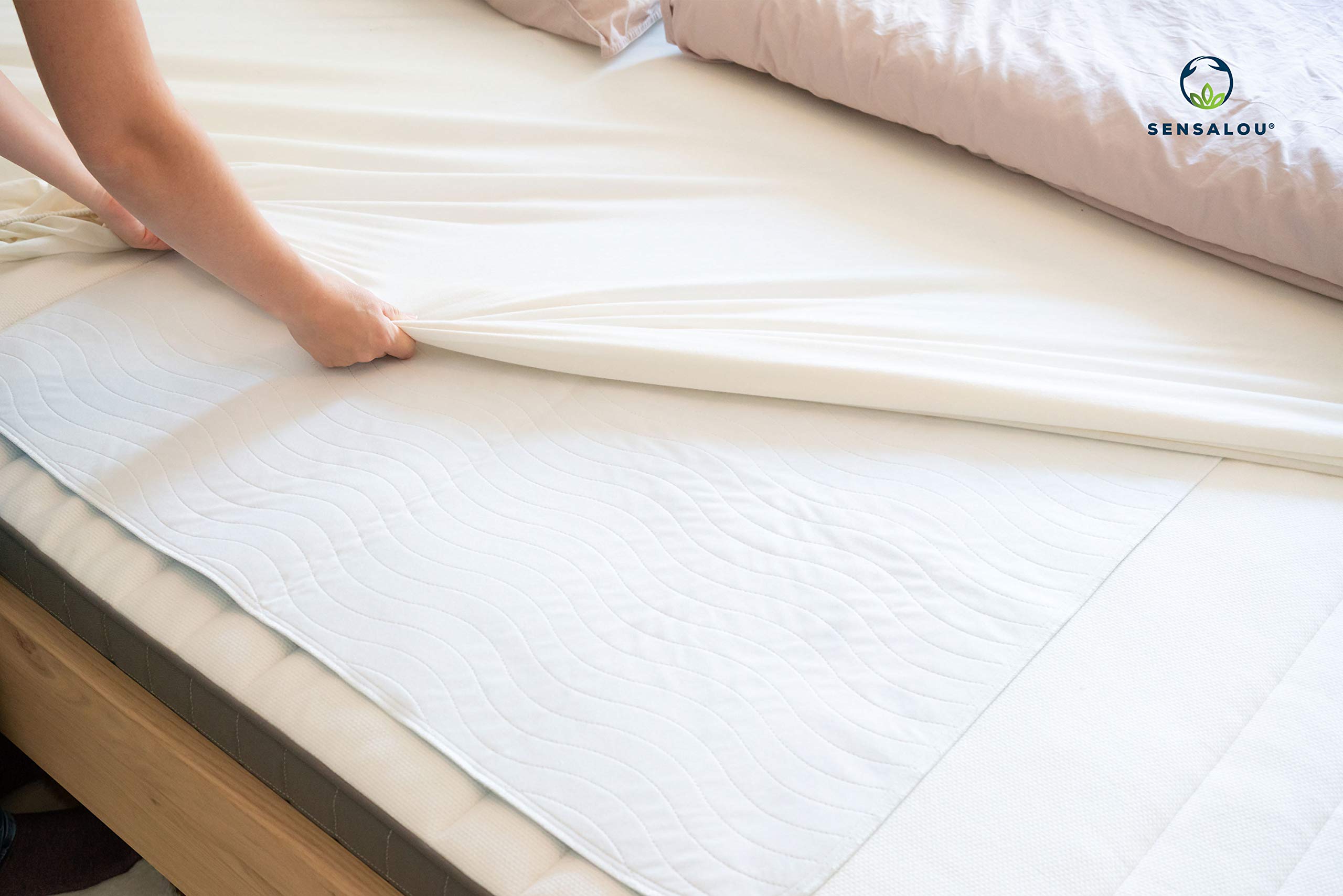 Sensalou Inkontinenzauflage 90x160 cm wasserdichte Bett Inkontinenzunterlage waschbar, atmungsaktiv