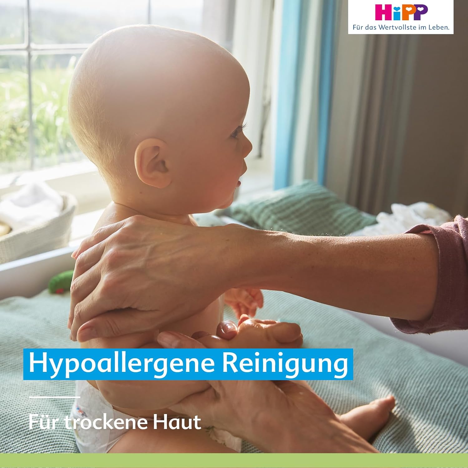 HiPP Soft & Pur Feuchttücher, 864 Stück (18 x 48), hochverträglich, 99,9 % Wasser, ohne Parfum, ideal für trockene, hochsensible Babyhaut, auch bei Neurodermitis-Neigung