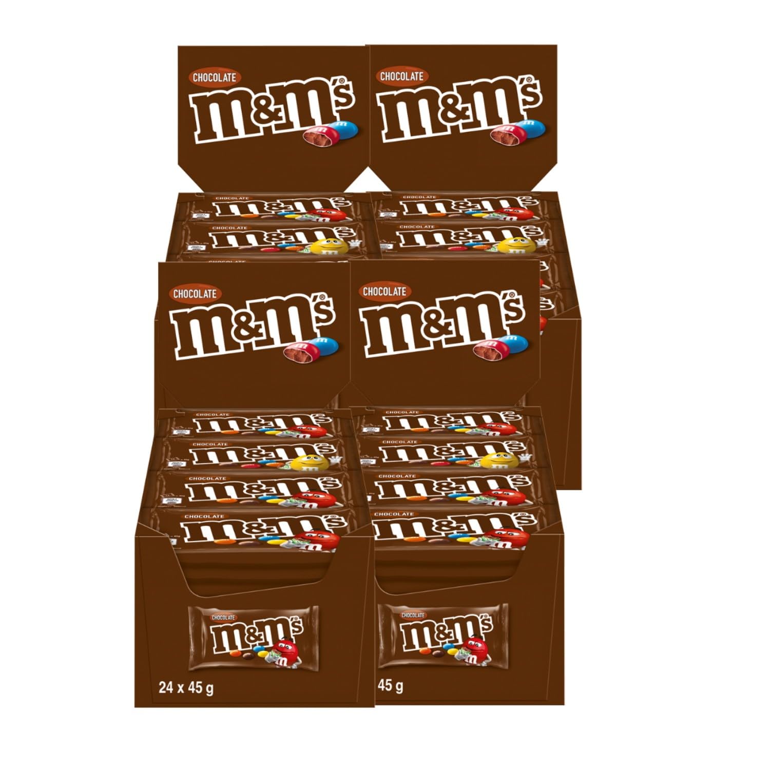 M&M's Crispy, Schokoladen Großpackung, 24 x 36g, Knusprige Schokolinsen als Süßigkeiten, Schokoladen Geschenk (816g)