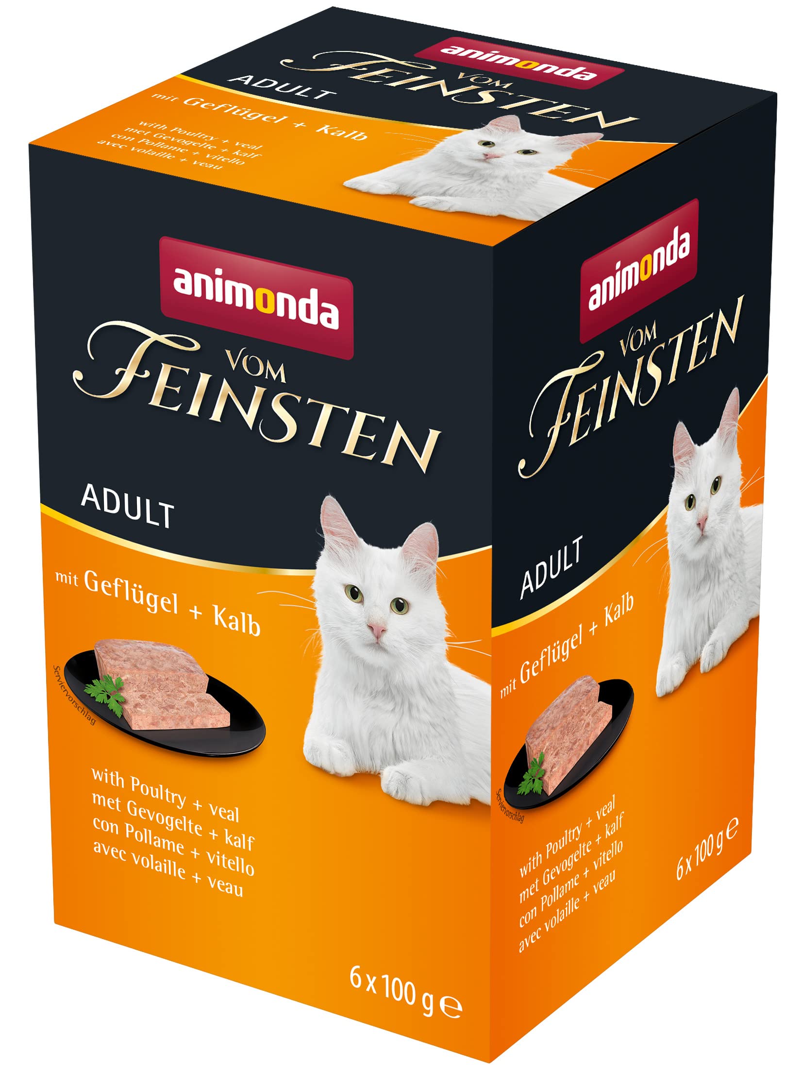 animonda Vom Feinsten Adult Vielfalt (32 x 100 g), Nassfutter für ausgewachsene Katzen, Katzenfutter ohne Getreide und Zucker, mit 100 % frischen, fleischlichen Zutaten