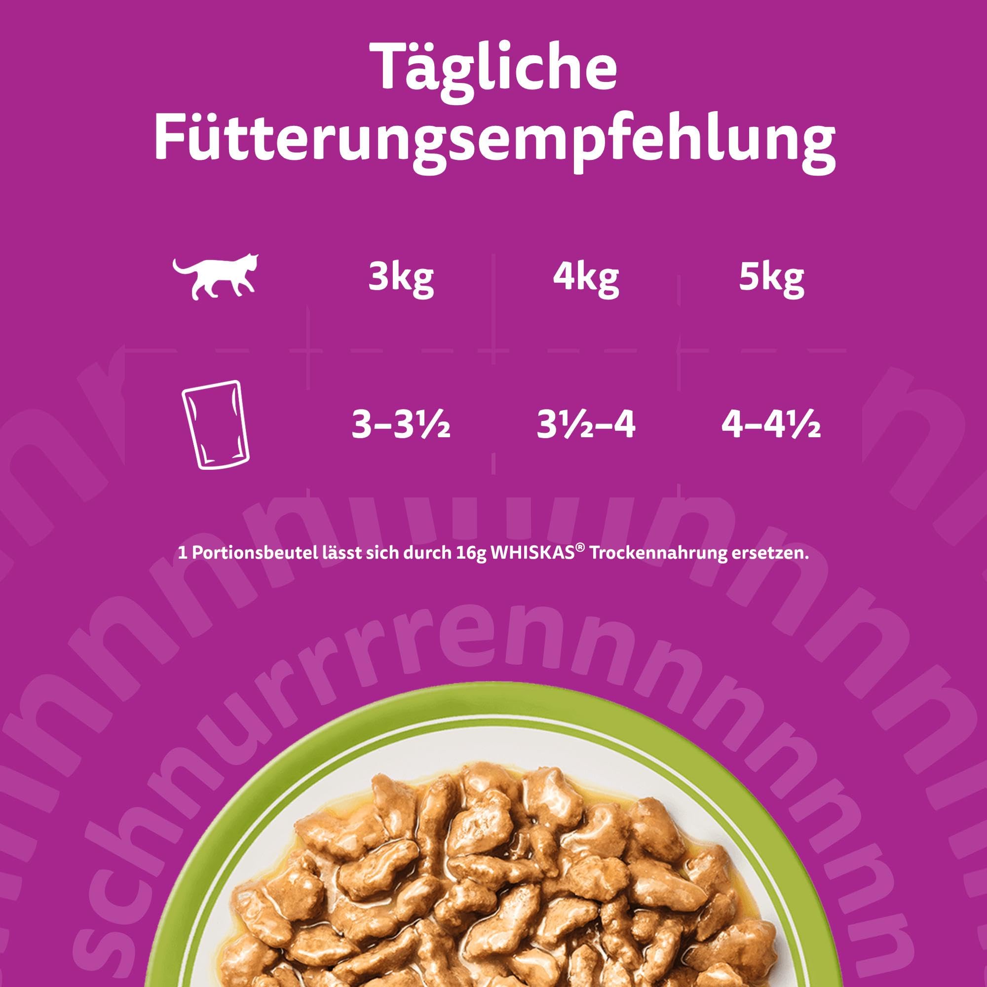 Whiskas Senior 7+ Katzennassfutter Gemischte Auswahl in Sauce, 48 Portionsbeutel, 12x85g (4er Pack) – Hochwertiges Katzenfutter nass, für Katzen ab 7 Jahren und älter