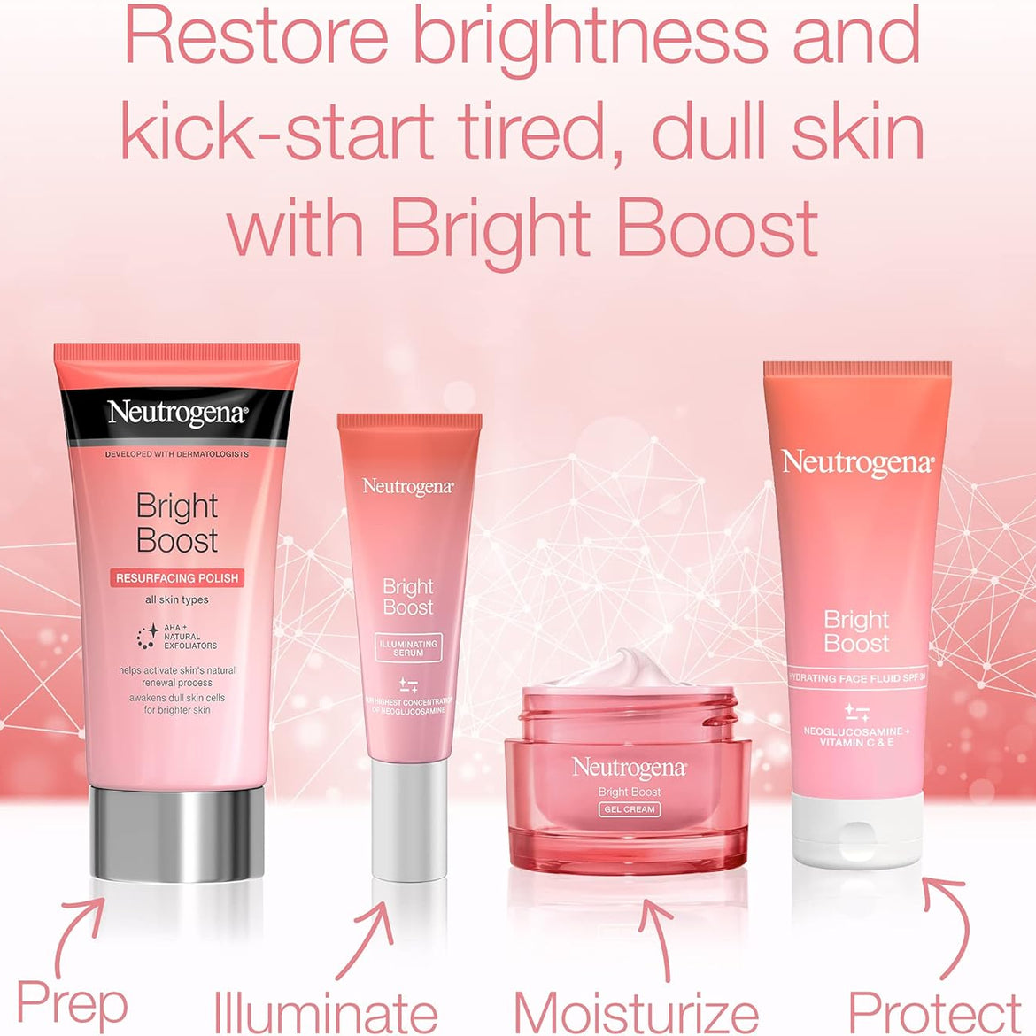 Neutrogena Gel Cream, Bright Boost, reduces appearance of dark spots, uneven skin tone and fine lines , lightweight formula ,50 ml