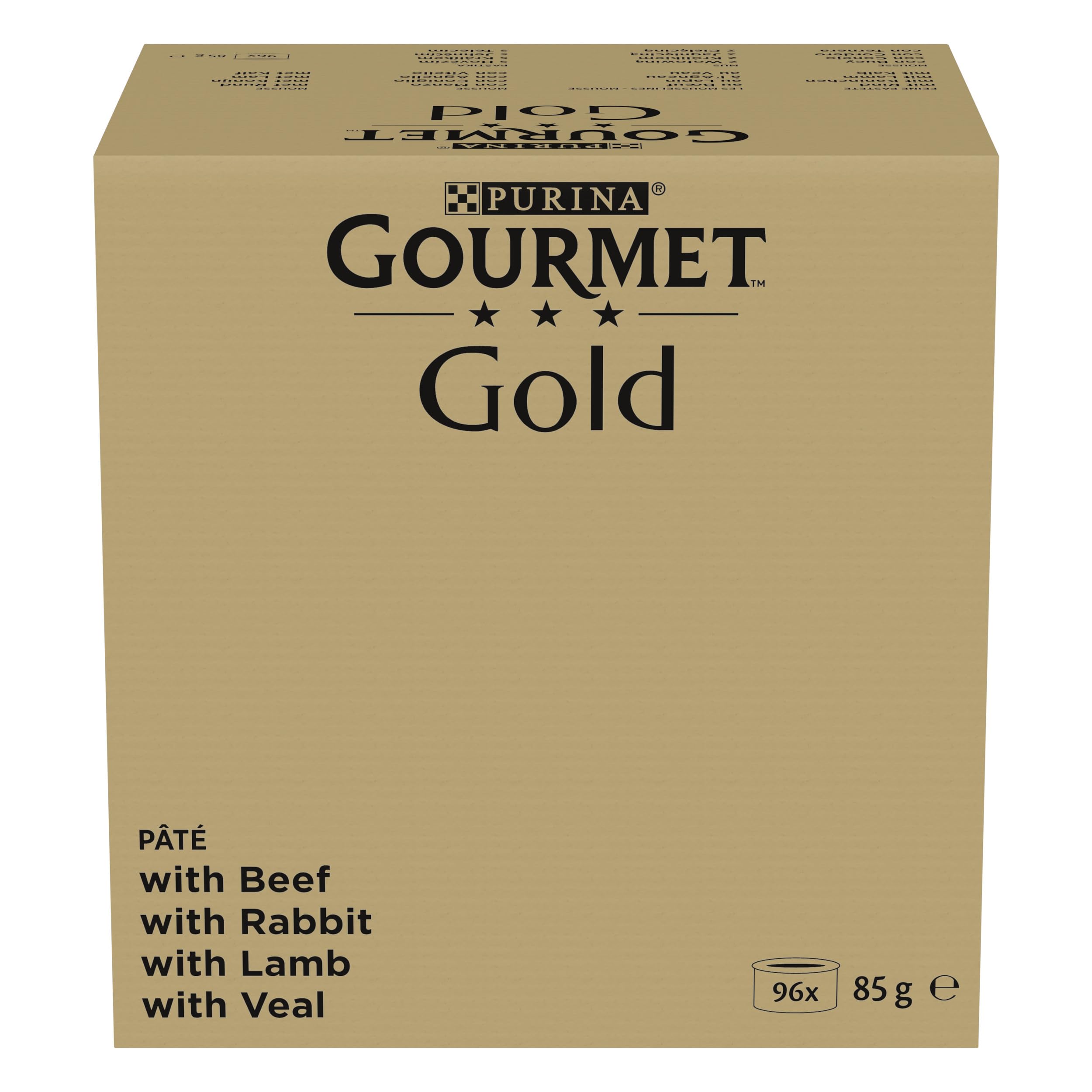Gourmet Gold Raffiniertes Ragout Katzenfutter nass, Sorten-Mix, 96er Pack (96 x 85g)