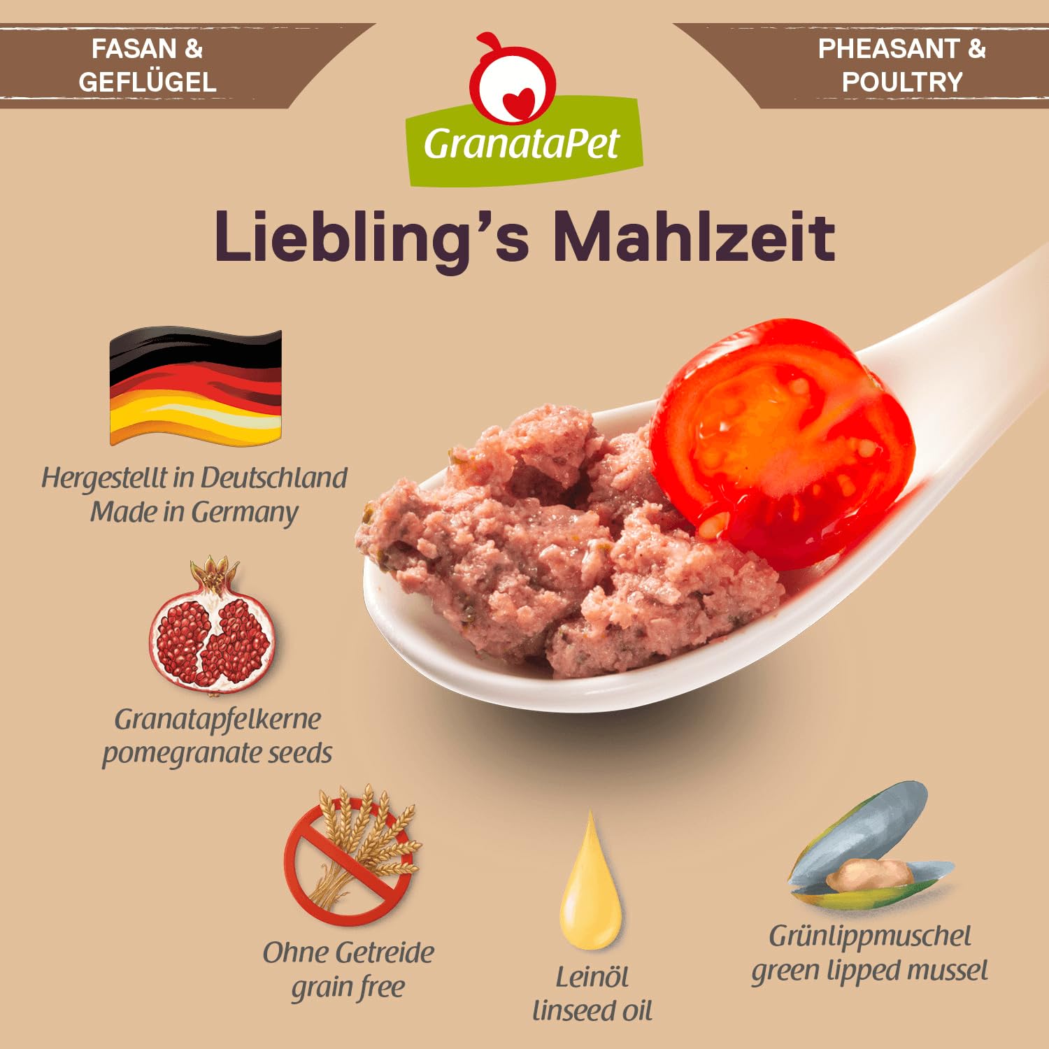 GranataPet Liebling's Mahlzeit Multipack 2, Nassfutter für Hunde im Probierpaket, Alleinfuttermittel ohne Getreide, Hundefutter mit hohem Fleischanteil & hochwertigen Ölen, 6 x 800 g