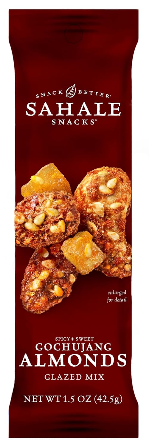 Sahale Snacks Glazed Mix Nut Blend Variety Pack, 1.5 Oz Grab & Go Bags (12 Total Packs) - Four Different Dry-Roasted Deluxe Mixed Nuts Blends Included - Non-GMO Kosher & Certified Gluten-Free Snacks
