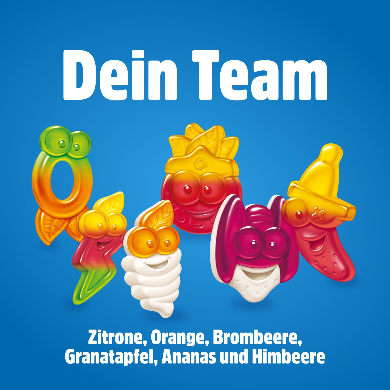 nimm2 Lachgummi Happies – 1 x 325 g – Fruchtgummis mit Fruchtsaft und Vitaminen – Süßigkeit in sechs Geschmacksrichtungen
