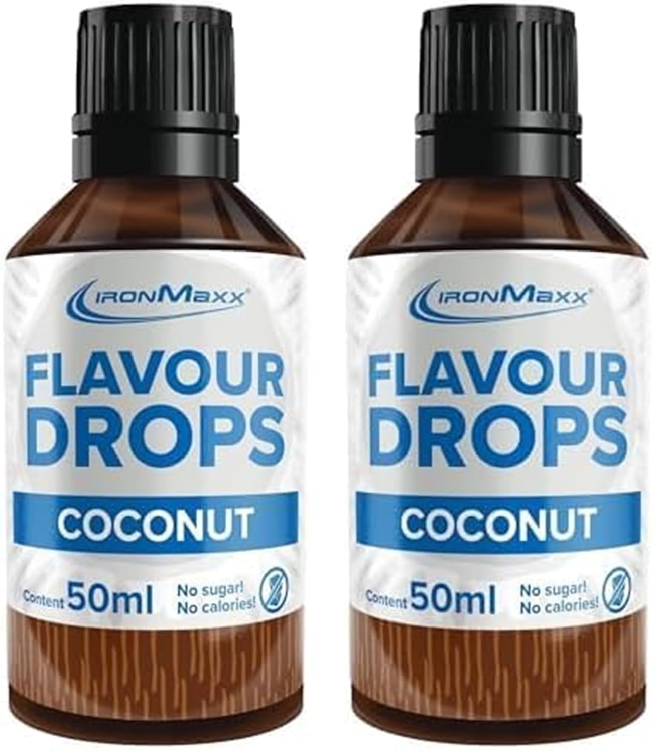 IronMaxx Flavour Drops - Vanilla 50ml | kalorienfrei & zuckerfrei | vegane Aromatropfen zum süßen von Lebensmitteln | praktischer Tropfer-Verschluss