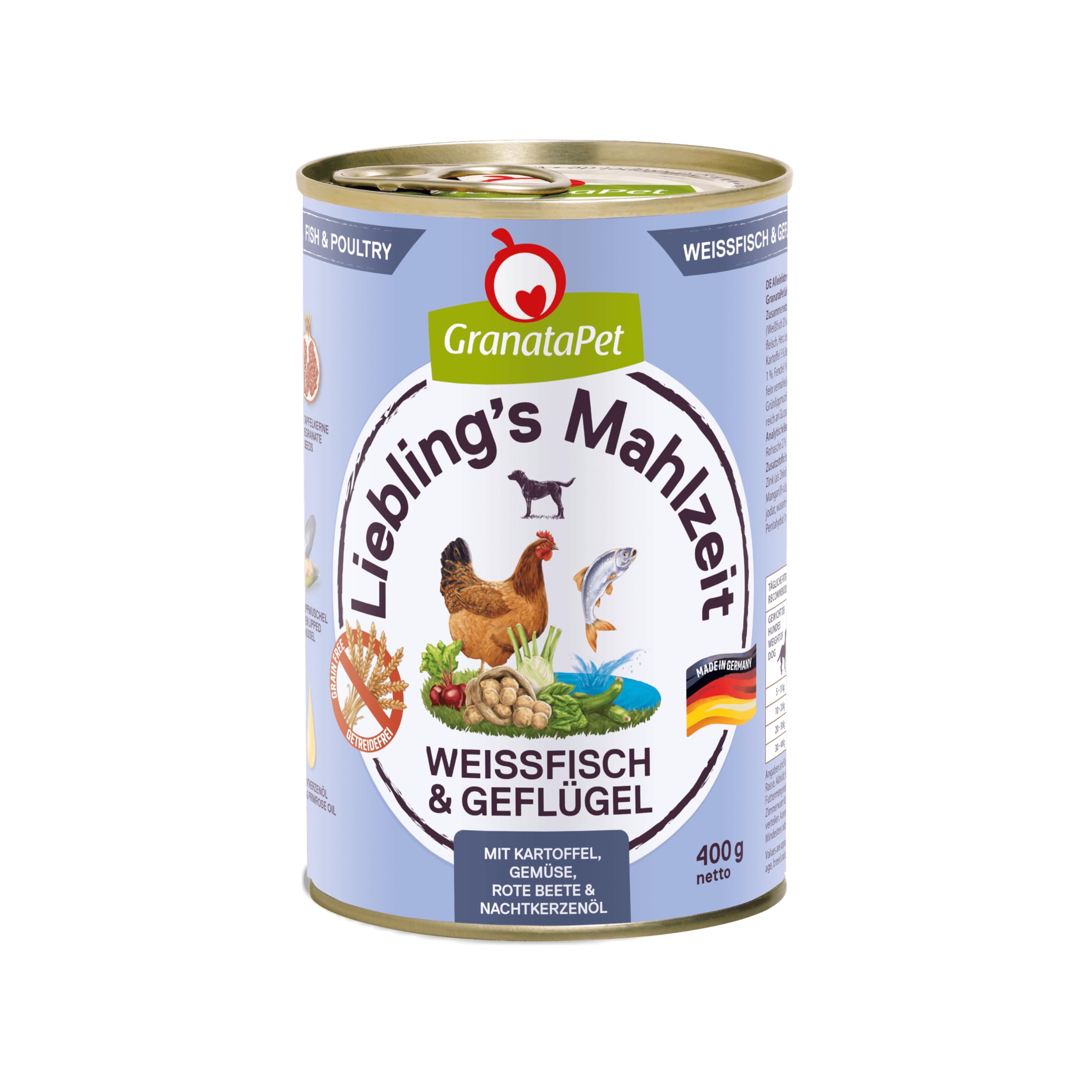 GranataPet Liebling's Mahlzeit Multipack 2, Nassfutter für Hunde im Probierpaket, Alleinfuttermittel ohne Getreide, Hundefutter mit hohem Fleischanteil & hochwertigen Ölen, 6 x 800 g