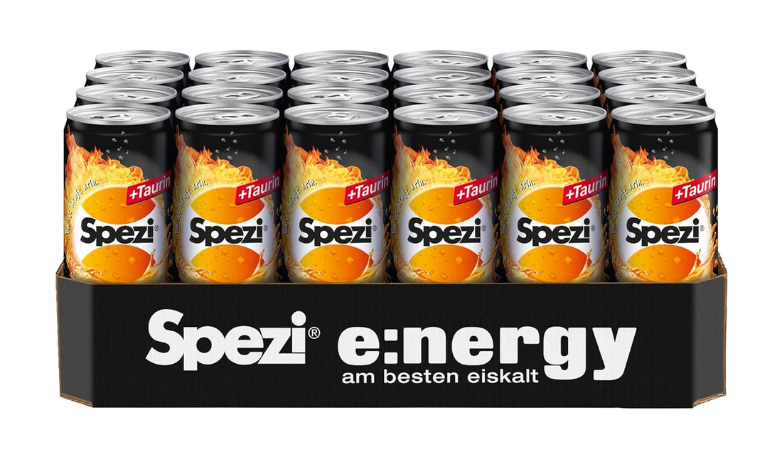 Spezi Energy ZERO Dose (24 x 0,33 l) Energy Drink mit Cola & Orangen Geschmack mit Koffein und Vitaminen