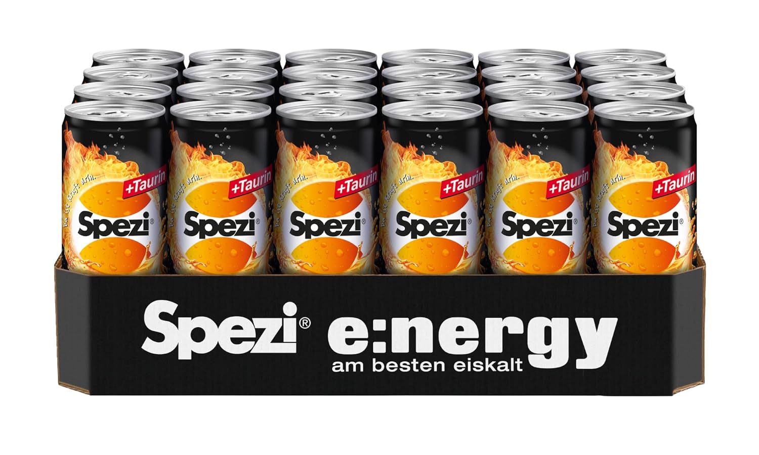 Spezi Energy ZERO Dose (24 x 0,33 l) Energy Drink mit Cola & Orangen Geschmack mit Koffein und Vitaminen