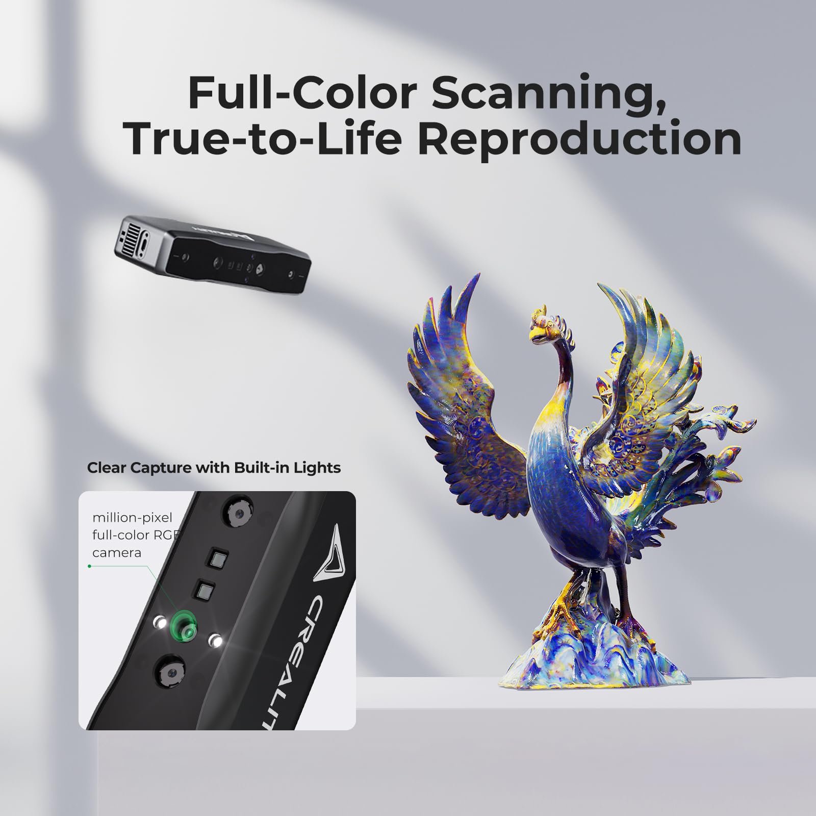 Creality Sermoon S1 3D Scanner, High-Precision 0.02mm Metrology-Grade 3D Scanner for 3D Printing with Blue/IR Laser, Exclusive Single-line Deep Hole scanning Technology, Wireless Support