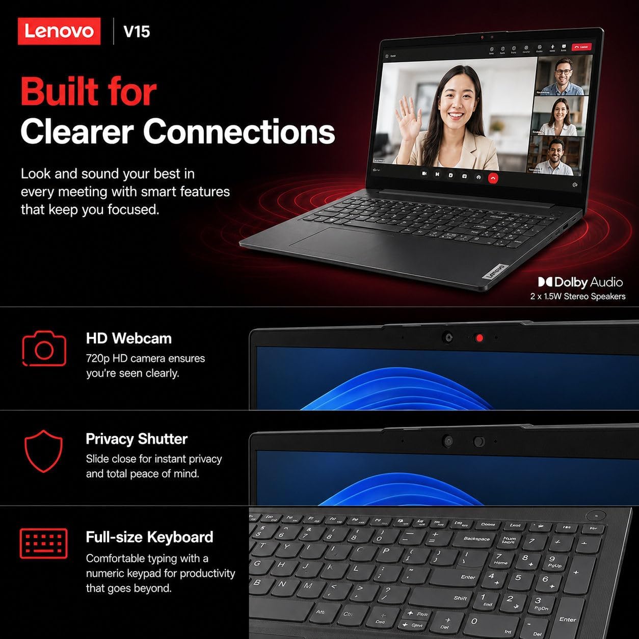 Lenovo New V15 Business Laptop(2026-2027 Edition), Powerful AMD Ryzen 3 7320U(Beats i7-1065G7) CPU, 16GB DDR5, 2TB PCIe, 15.6" FHD Display, 14.5-Hour Battery Life, Windows 11 Pro with MS 365 for Web