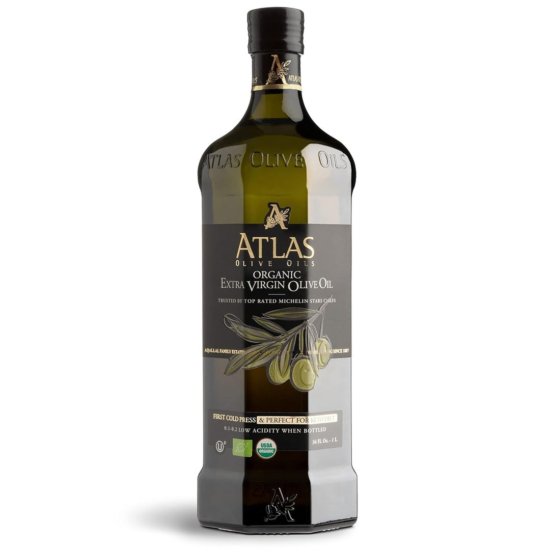 Atlas 1 LT Cold Press Extra Virgin Olive Oil with Polyphenols from Morocco | Newly Harvested Unprocessed from a Single Family Farm | Moroccan Organic EVOO Trusted by Award-Winning Chefs