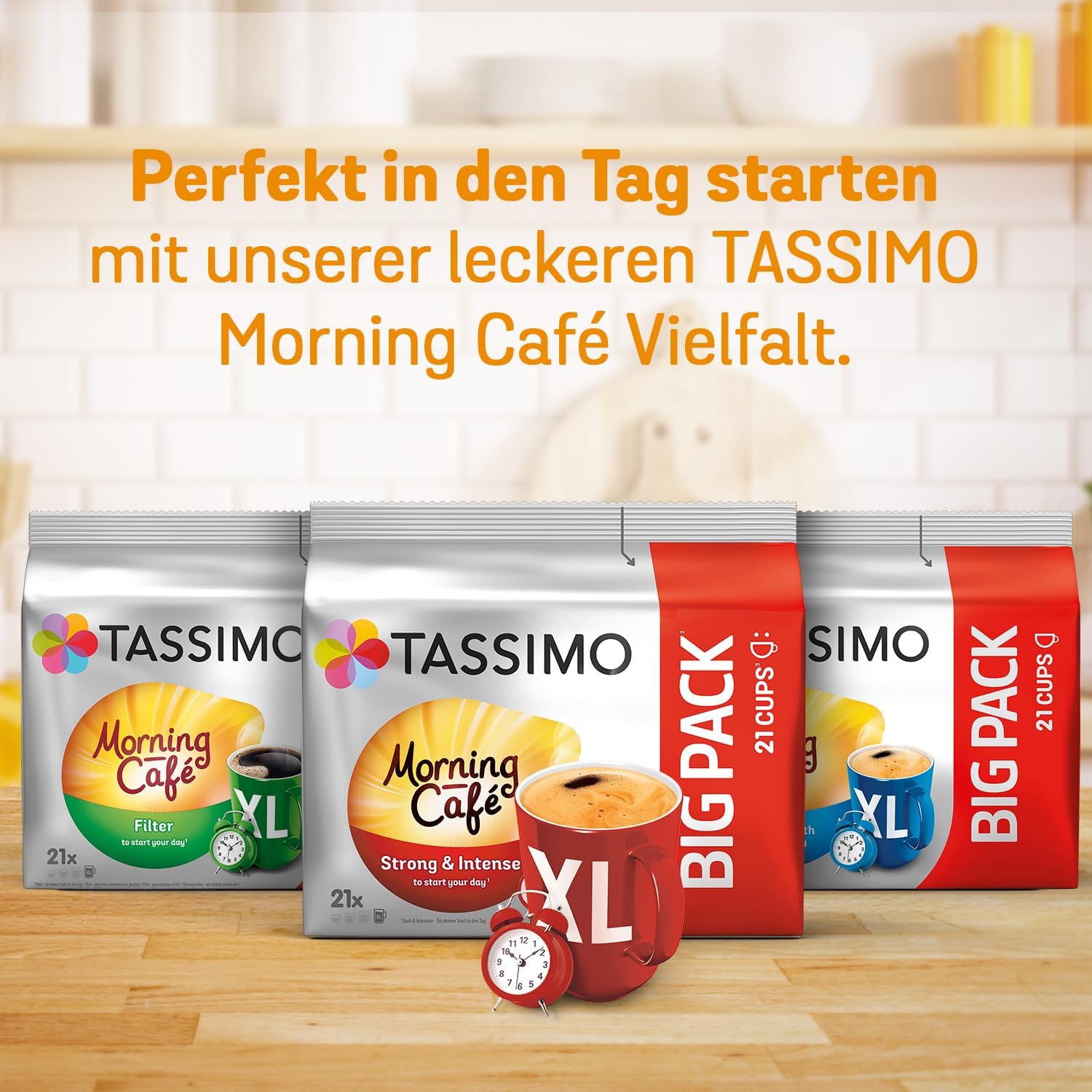 Tassimo Kapseln Morning Café XL Strong & Intense, Big Pack, 5 x 21 Pads, 105 Kaffeekapseln