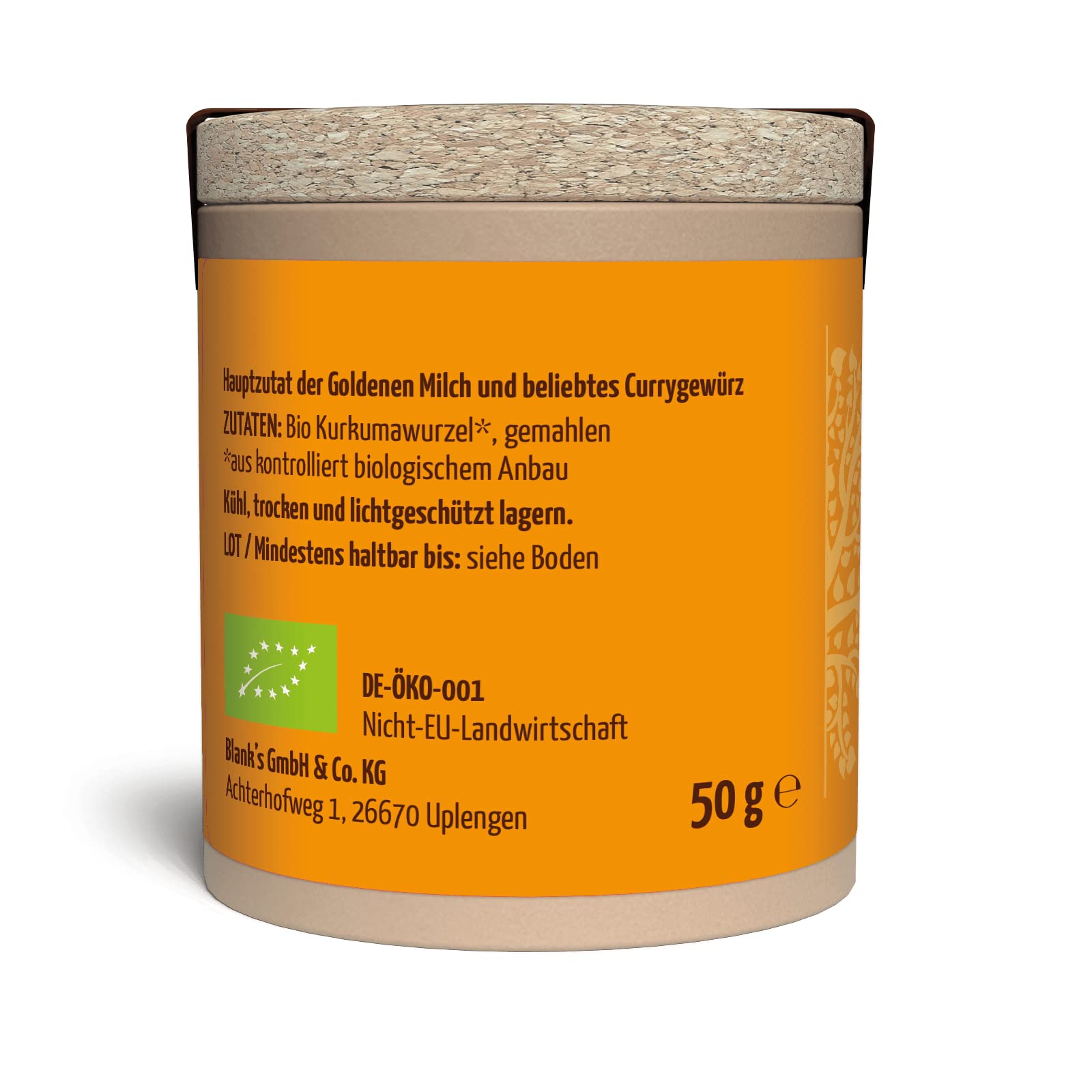Kurkuma Pulver 1000g | fein gemahlene Kurkumawurzel in Bio-Qualität | Ideal zur Zubereitung einer Goldenen Milch, als Zugabe in Tee, asiatischen Gerichten, würzigen Suppen & Co | vom Achterhof