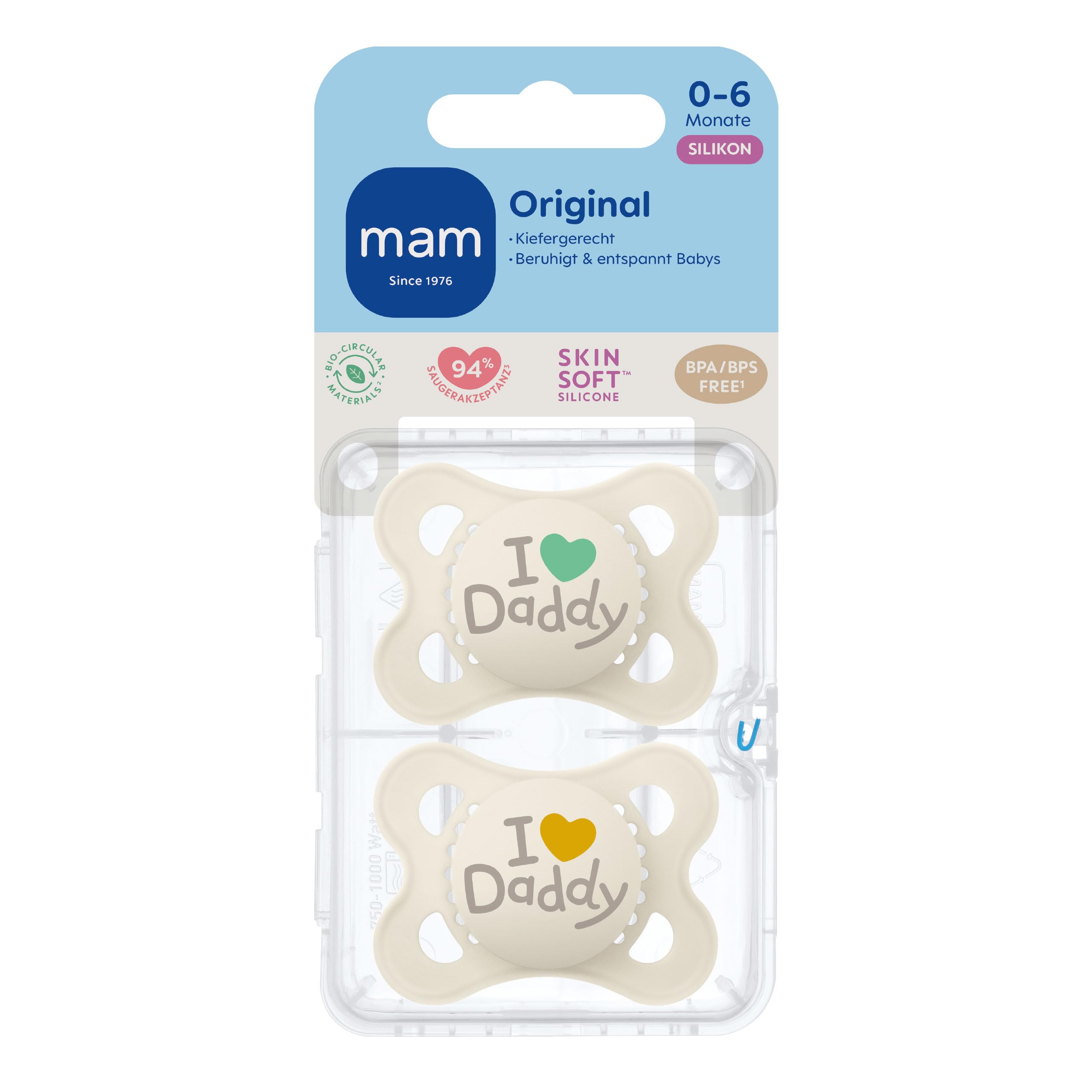 MAM Original Day & Night Matt Schnuller | 0-6 Monate | Schnuller für Neugeborene | 94% Akzeptanz | Babyschnuller beugt Zahnfehlstellungen vor | SkinSoft Silikon | Schaf/Hase | 4 Stück
