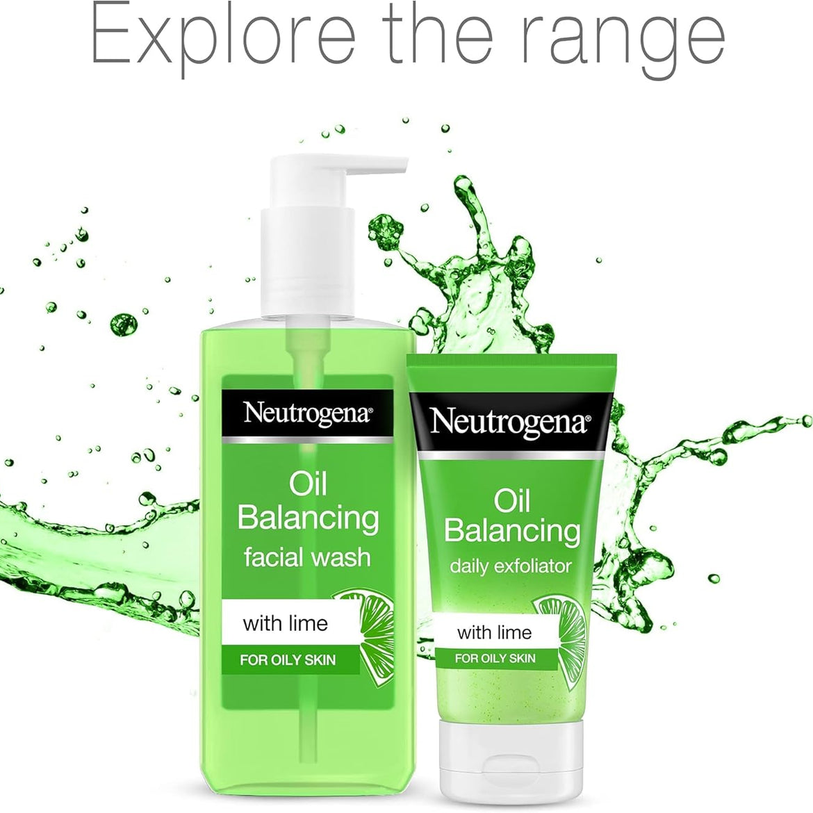Neutrogena, Facial Wash, Visibly Clear, Pore & Shine, With natural cleanser lime & soothing aloe vera for a long lasting mattifying effect, suitable for oily skin, 200ml