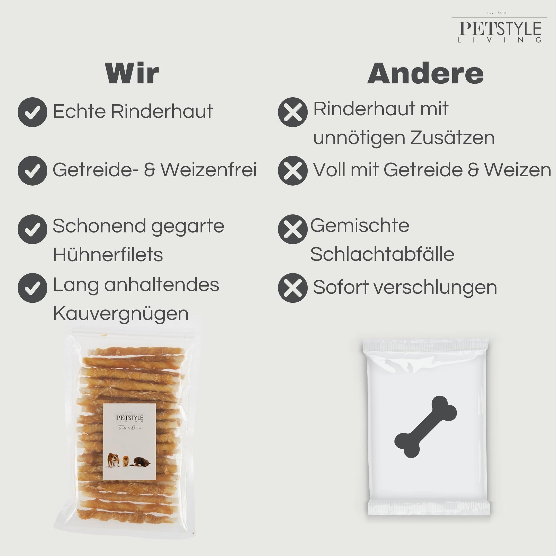 Kaustange mit Huhn - Hundesnack - 12,5cm - 100 Stück