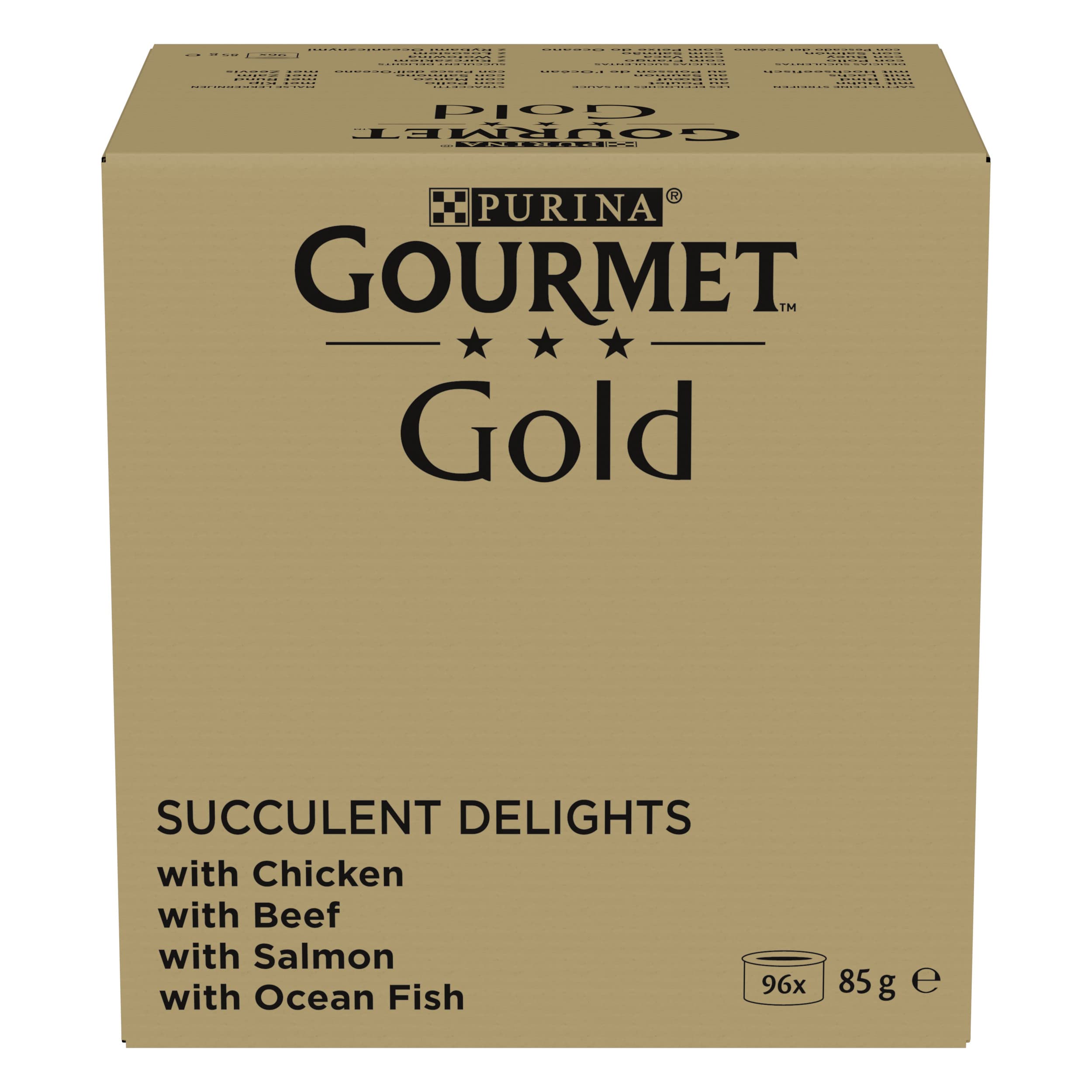 Gourmet Gold Raffiniertes Ragout Katzenfutter nass, Sorten-Mix, 96er Pack (96 x 85g)