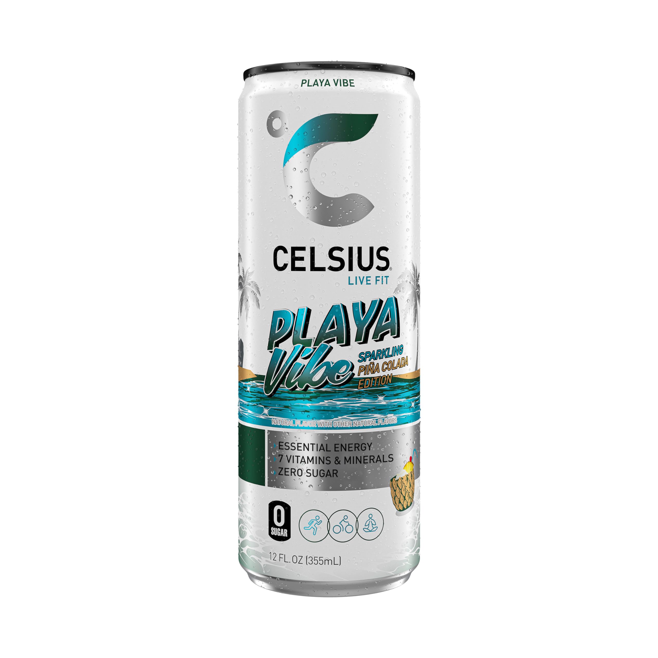 CELSIUS ASTRO VIBE Sparkling Blue Razz, Sugar Free Energy Drink, 12 Fl Oz (Pack of 12)