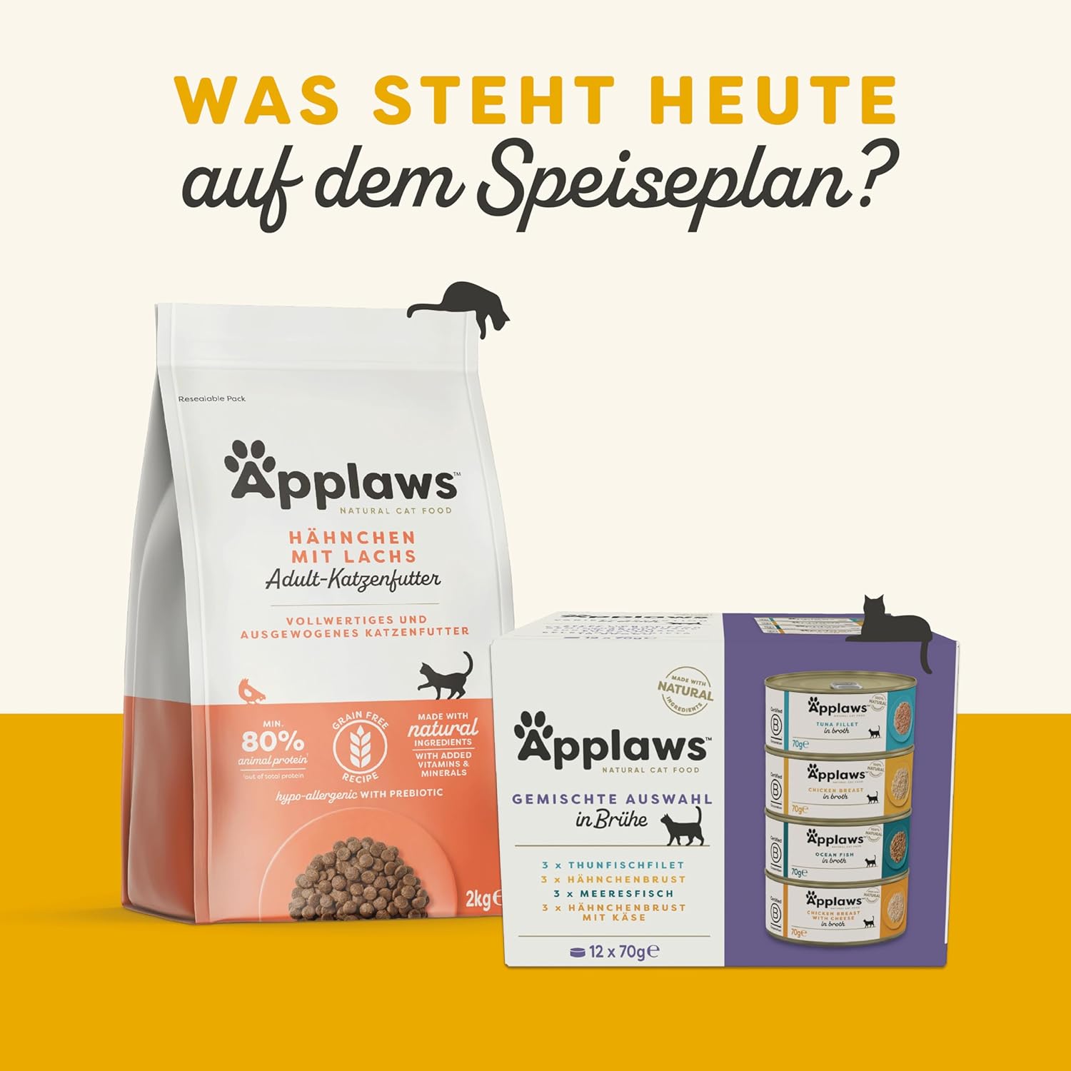 Applaws 100% Natural Thunfischfilet Nassfutter in Brühe für ausgewachsene Katzen - 24 x 70g Dosen