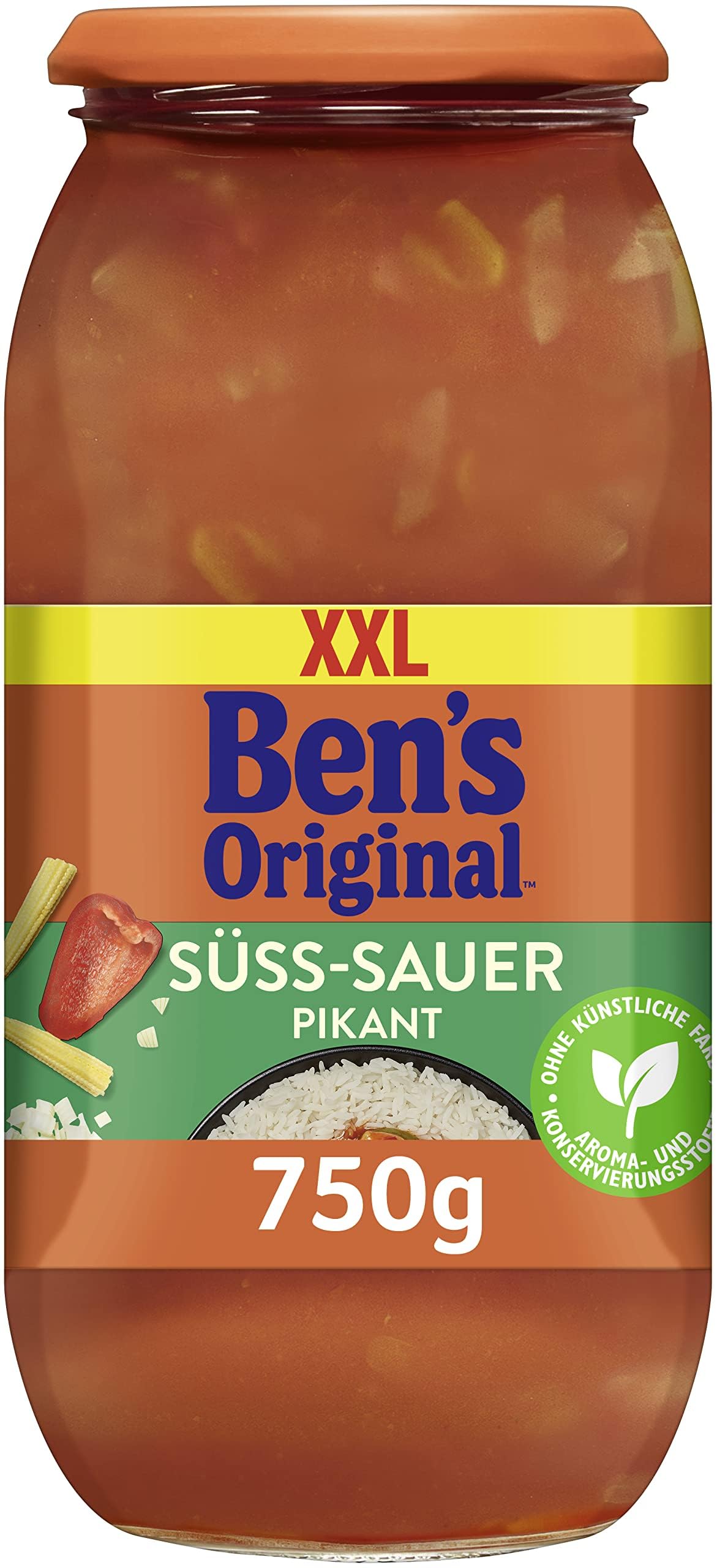 BEN’S ORIGINAL Sauce Süß-Sauer Ohne Zuckerzusatz, 6 Gläser (6 x 395 g)
