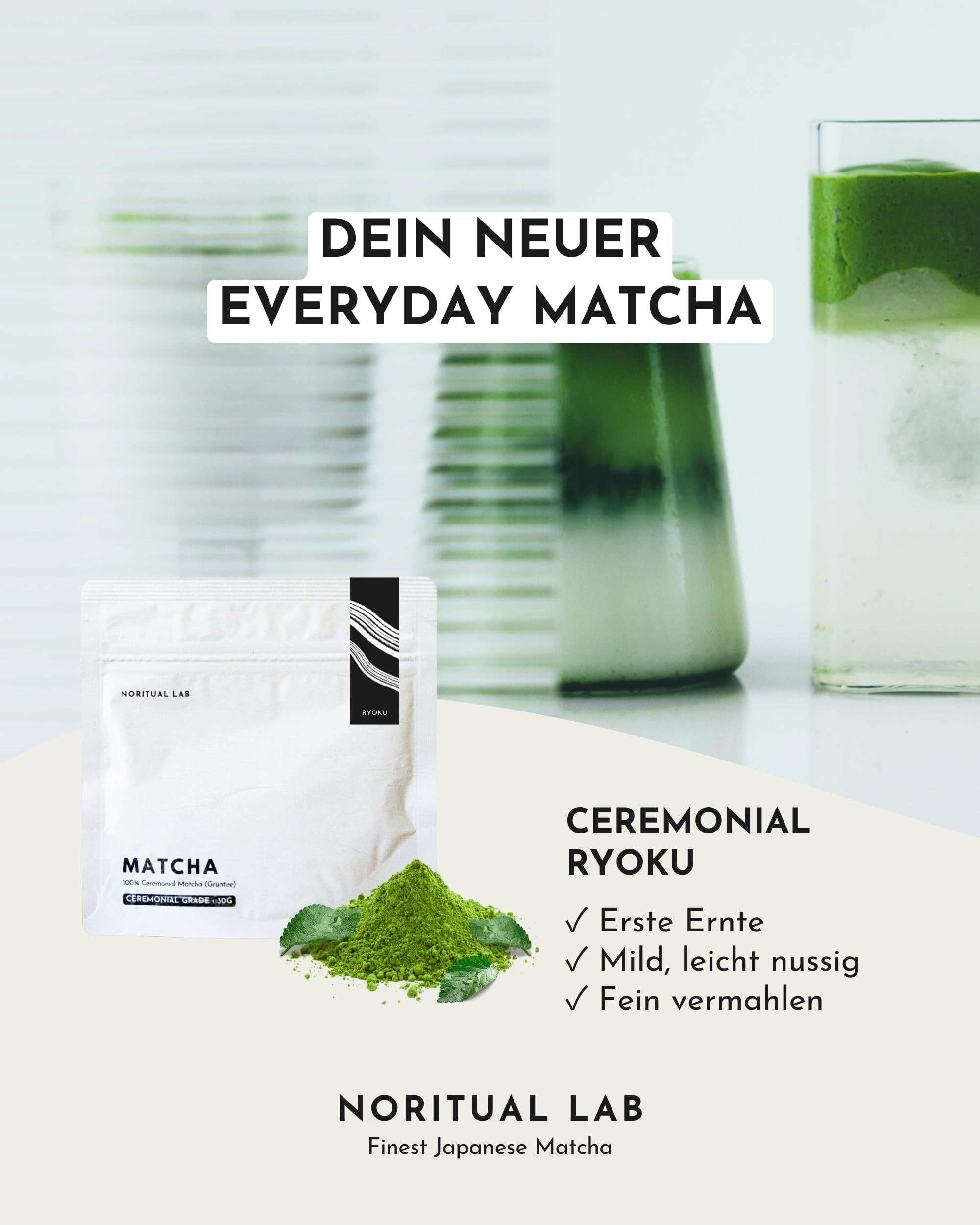 Ceremonial Matcha - Reines Matcha Pulver aus Japan - Ceremonial Grade - Original Matcha Grüntee - Erste Ernte - 100% Natürlich und Laborgeprüft