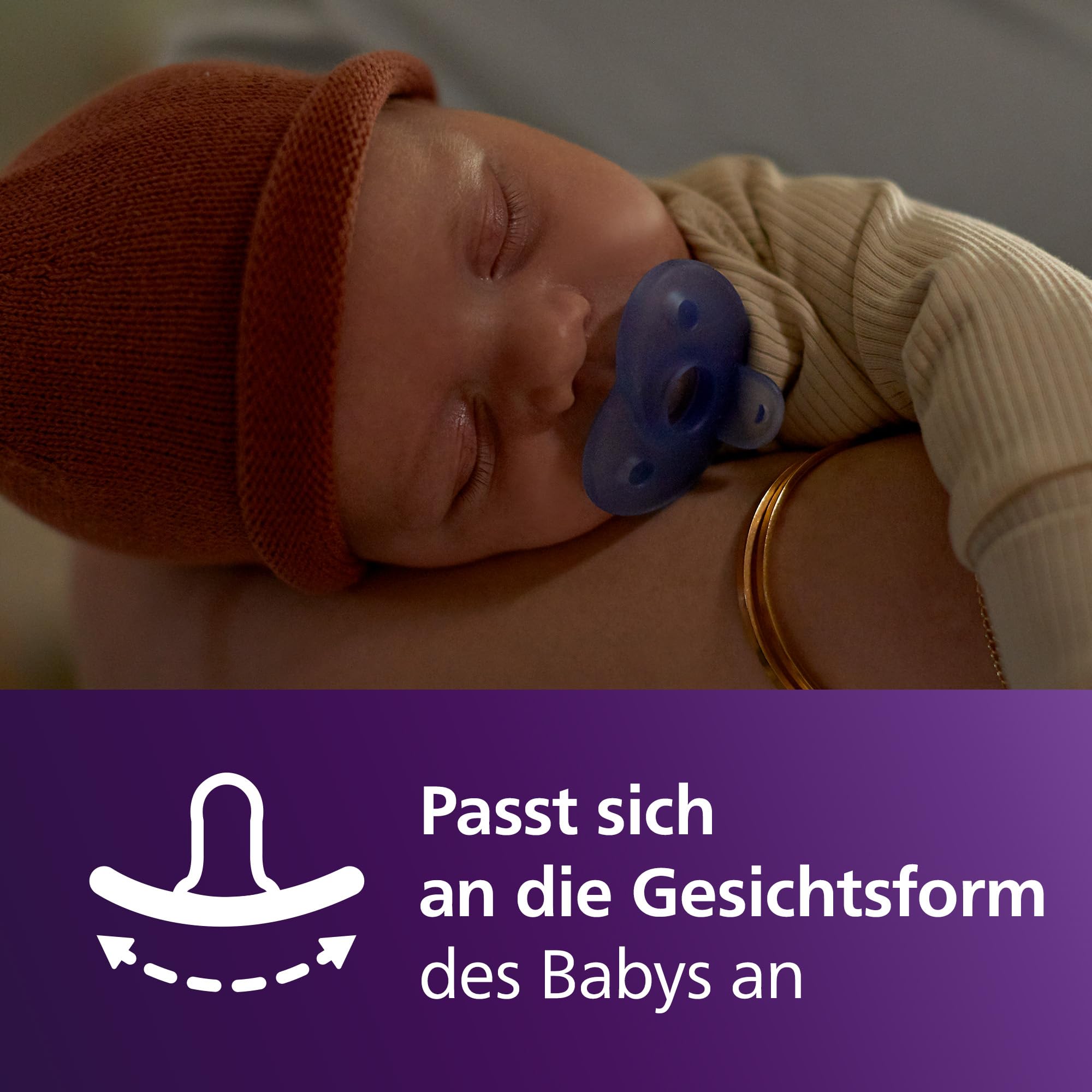 Philips Avent Soothie-Schnuller – einteiliges Silikondesign, für Neugeborene, flexibler Sauger, der den Druck auf Zähnen und Mund reduziert, BPA-frei, mit Sterilisationsbehälter, 2er-Pack, SCF099/27