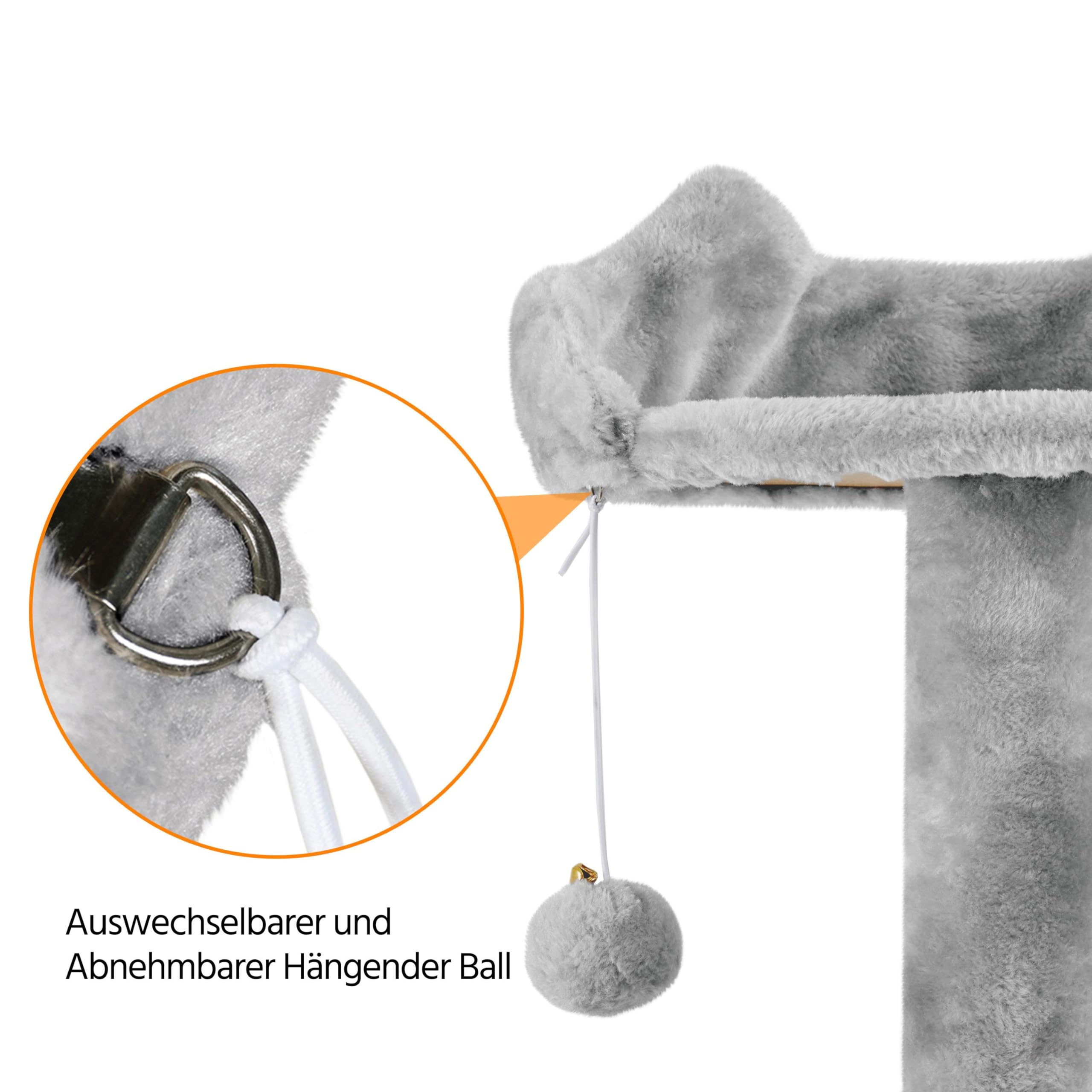 Yaheetech Kratzbaum Groß, 139 cm hoch, Mehrstöckiger Katzenbaum Kletterturm mit 3 Kratzsäulen, 3 Plattformen, 2 Gemütlichen Höhlen, 2 Plüschbällen, Stabiler Aktivitätsbereich für Katzen, Dunkelgrau