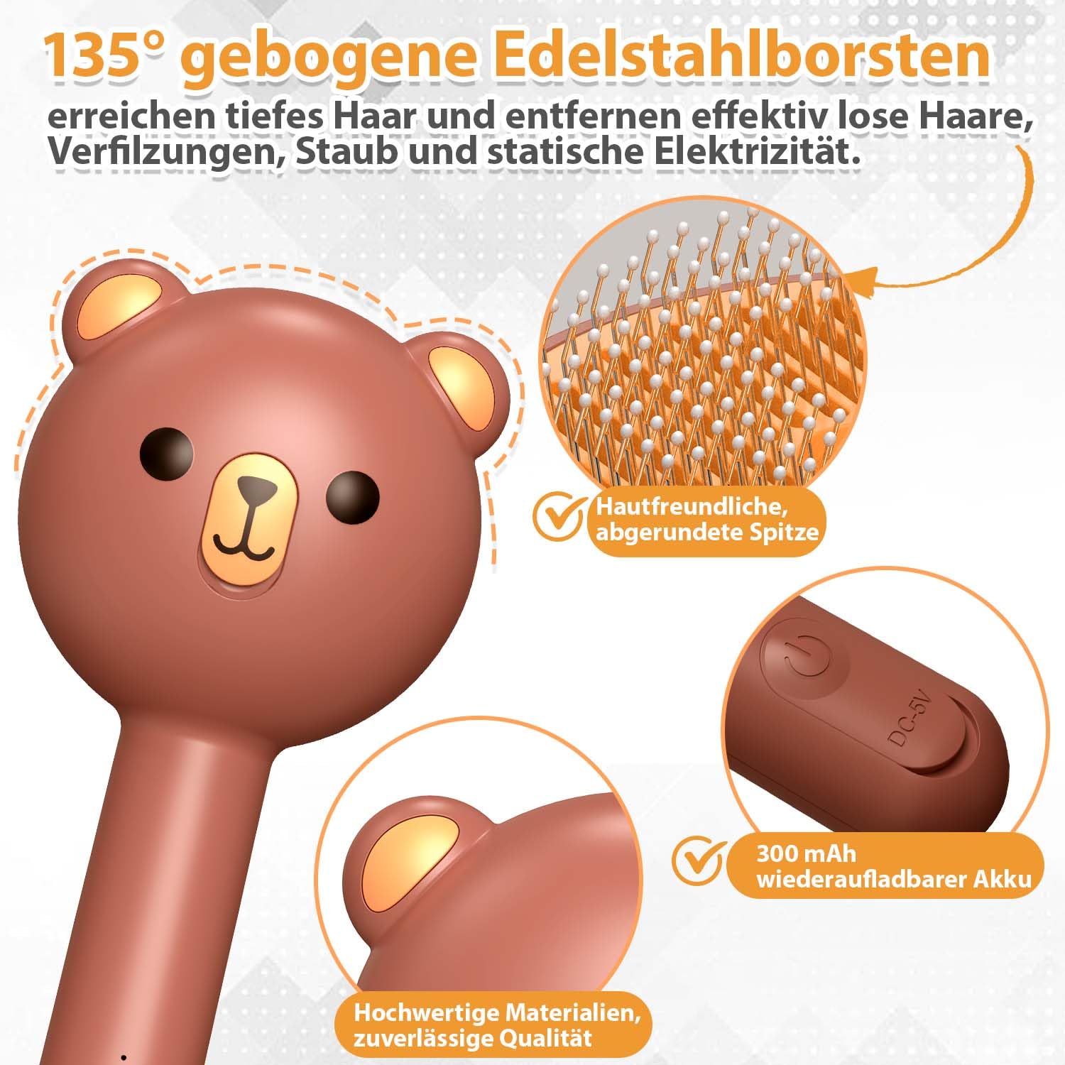 Katzenbürste mit Dampf & Auslöseknopf, Wiederaufladbar Dampfbürste von Katze Hunde, Spray Haustierhaar Bürste, Massage Steamer Kamm für Langhaar und Kurzhaar zum Entfernen Losem Fell und Schmutz