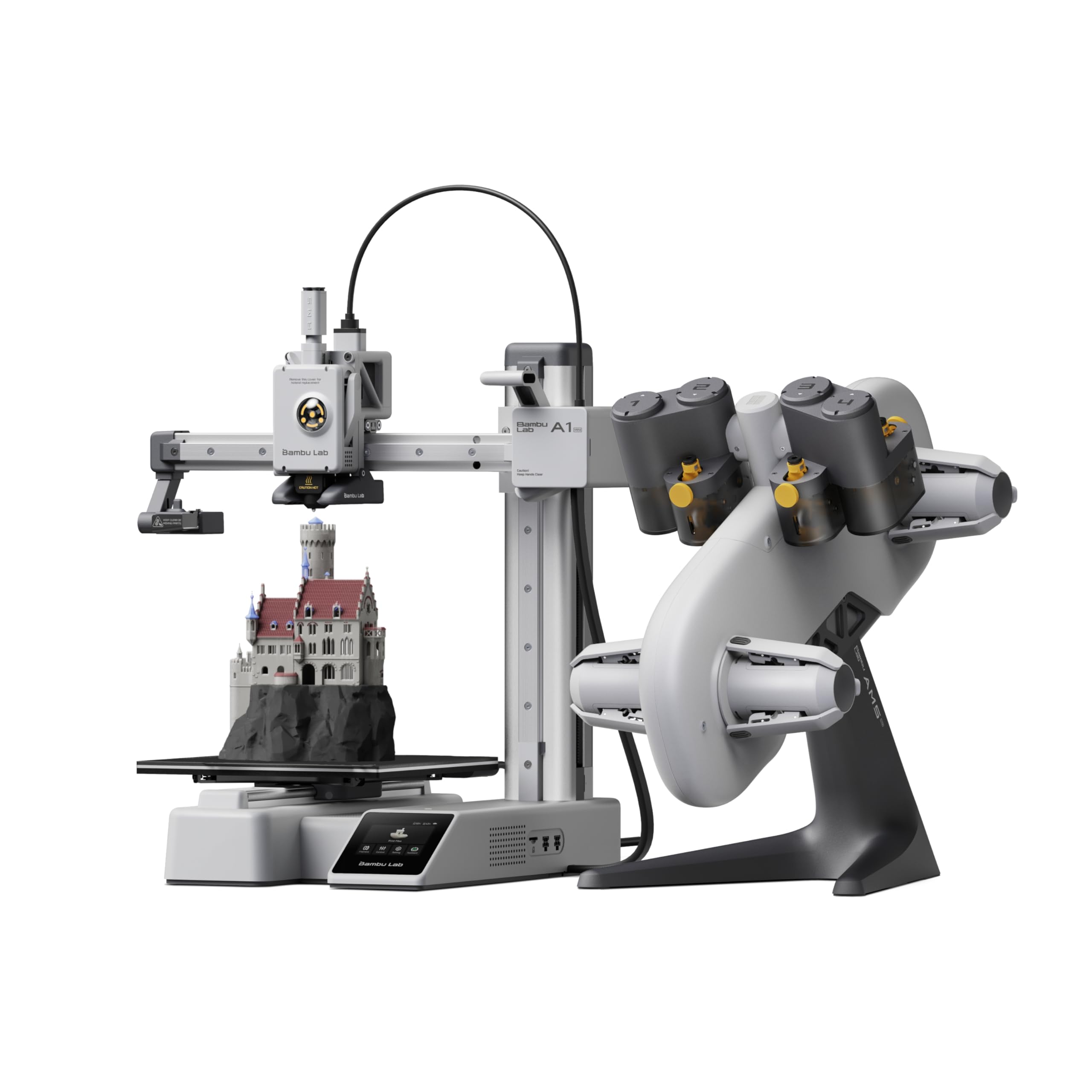 Bambu Lab A1 mini 3D Printer + LED Lamp Kit, Set Up in 20 Mins, High Speed & Precision, Full-Auto Calibration & Active Flow Rate Compensation, ≤48 dB Quiet FDM 3D Printers