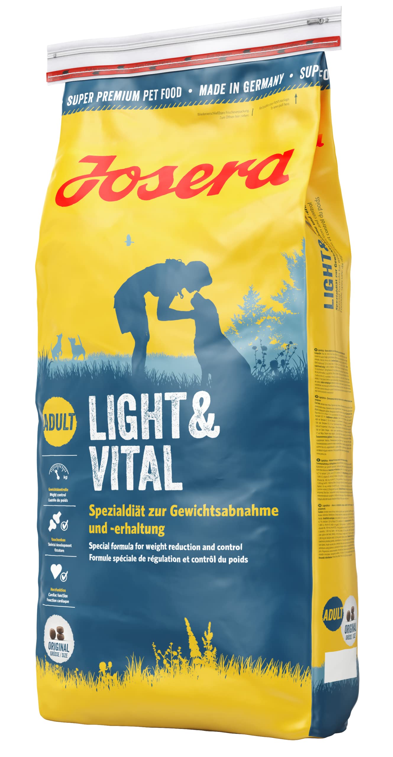 JOSERA Adult Light & Vital Huhn (1 x 12,5 kg) | Premium Trockenfutter für ausgewachsene Hunde | mit Erbse | wenig Fett & viel Protein zur Gewichtskontrolle | leicht verdaulich | weizenfrei |1er Pack