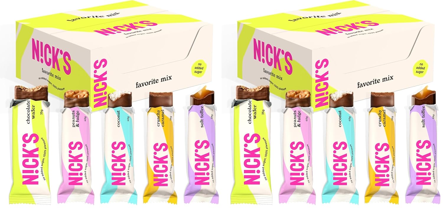 NICKS Keto Riegel Coconut, Schokolade Kokos Snacks, 175 Kalorien, 2 Net carbs, ohne Zuckerzusatz, Glutenfrei, Low carb Süssigkeiten (15x40g)