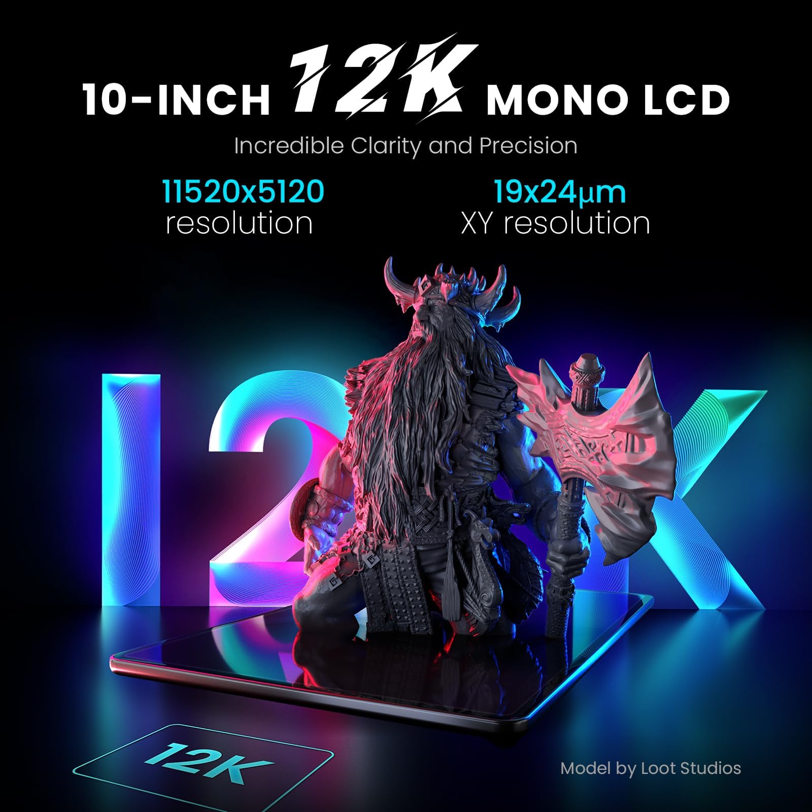 ELEGOO Saturn 4 Ultra 16K Resin 3D Printer with 10" 16K Mono LCD and Flip-up Lid, Smart Tank Heating at 30 °C, 150mm/h High Speed Printing, Large Printing Size of 8.33 × 4.66 × 8.66 Inches