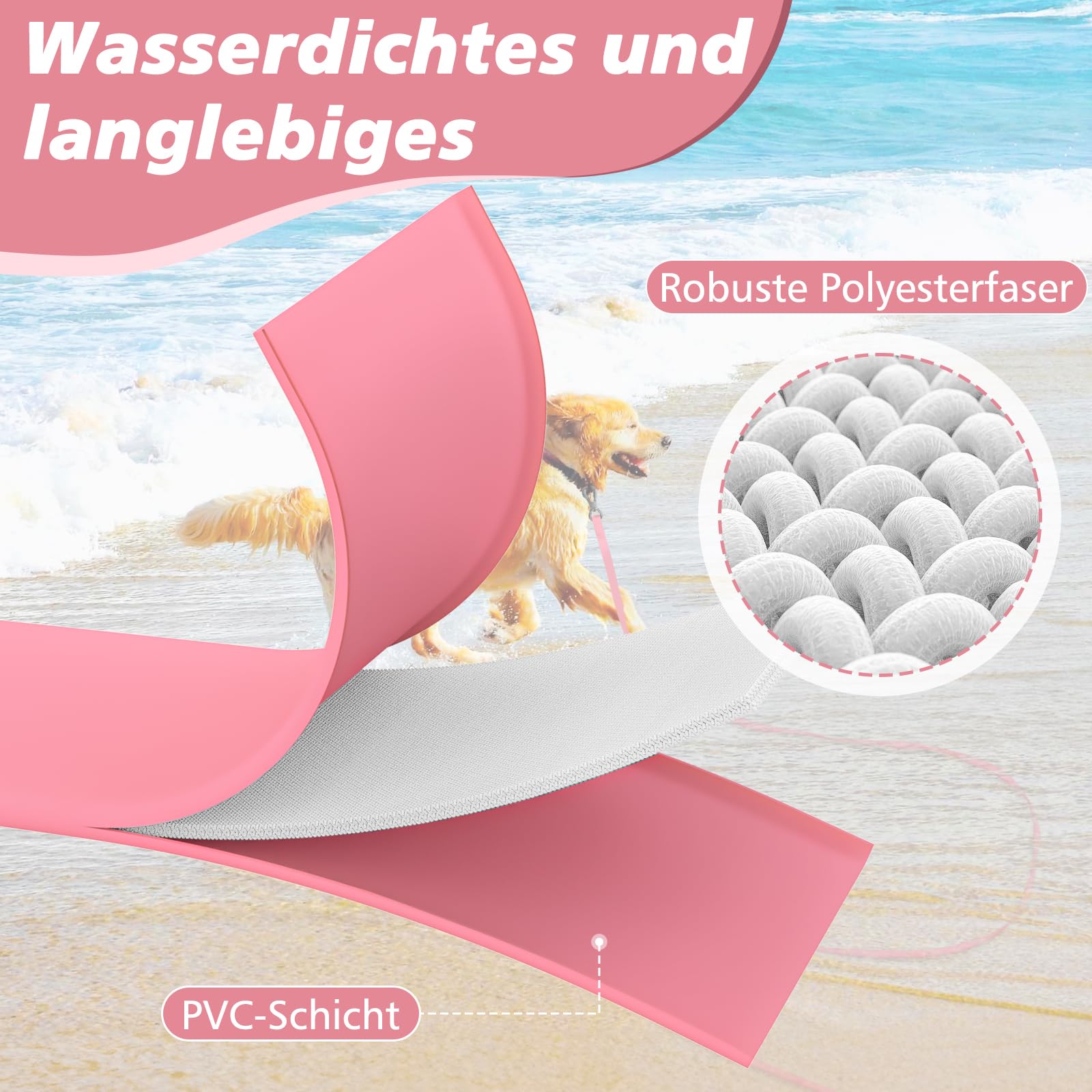 X XBEN Wasserdicht Schleppleine für Hunde,3M 5M 10M 15M 20M 30M Gummierte Schleppleine mit Abschließbarer Karabine,Wasserfest Hundeleine Laufleine für Große bis Kleine Hunde,Robuste Trainingsleine