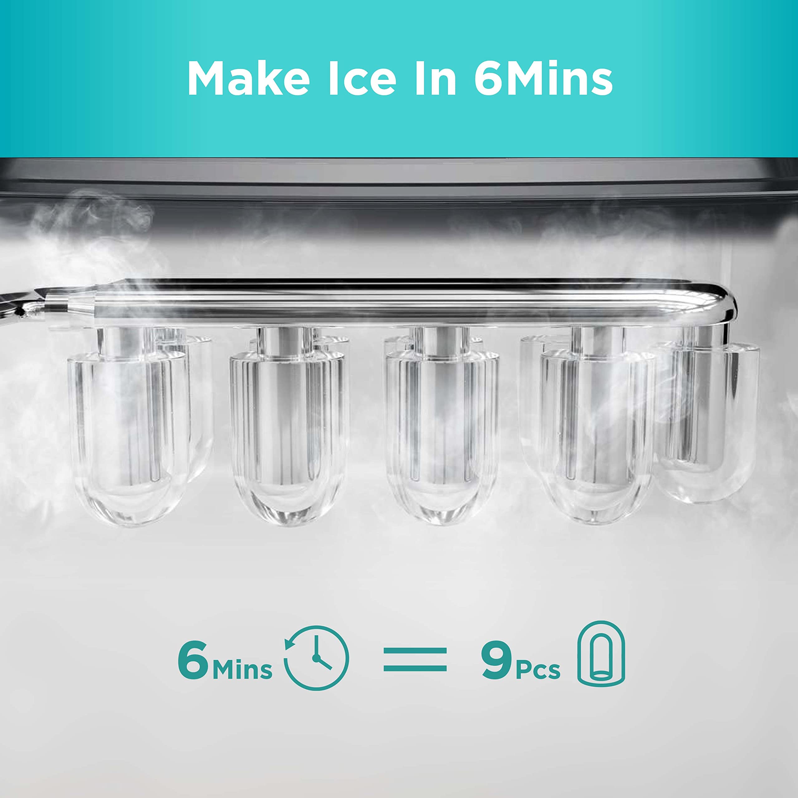 Nugget Ice Maker Countertop, Silonn Chewable Pellet Ice Machine with Self-Cleanin Function, 36lbs/24H Portable Ice Makers for Home Kitchen Officce, Black