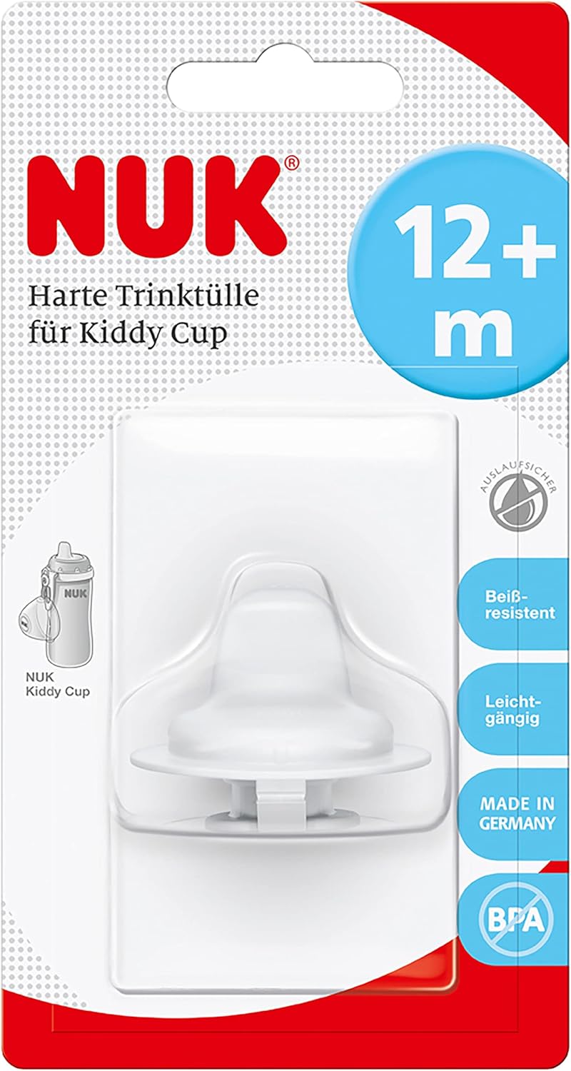 NUK Kiddy Cup Night Trinkbecher für Kleinkinder | 12+ Monate | 300 ml | Auslaufsicheres, verstärktes Mundstück | Leuchtet im Dunkeln | Clip & Schutzkappe | BPA-frei | Blau